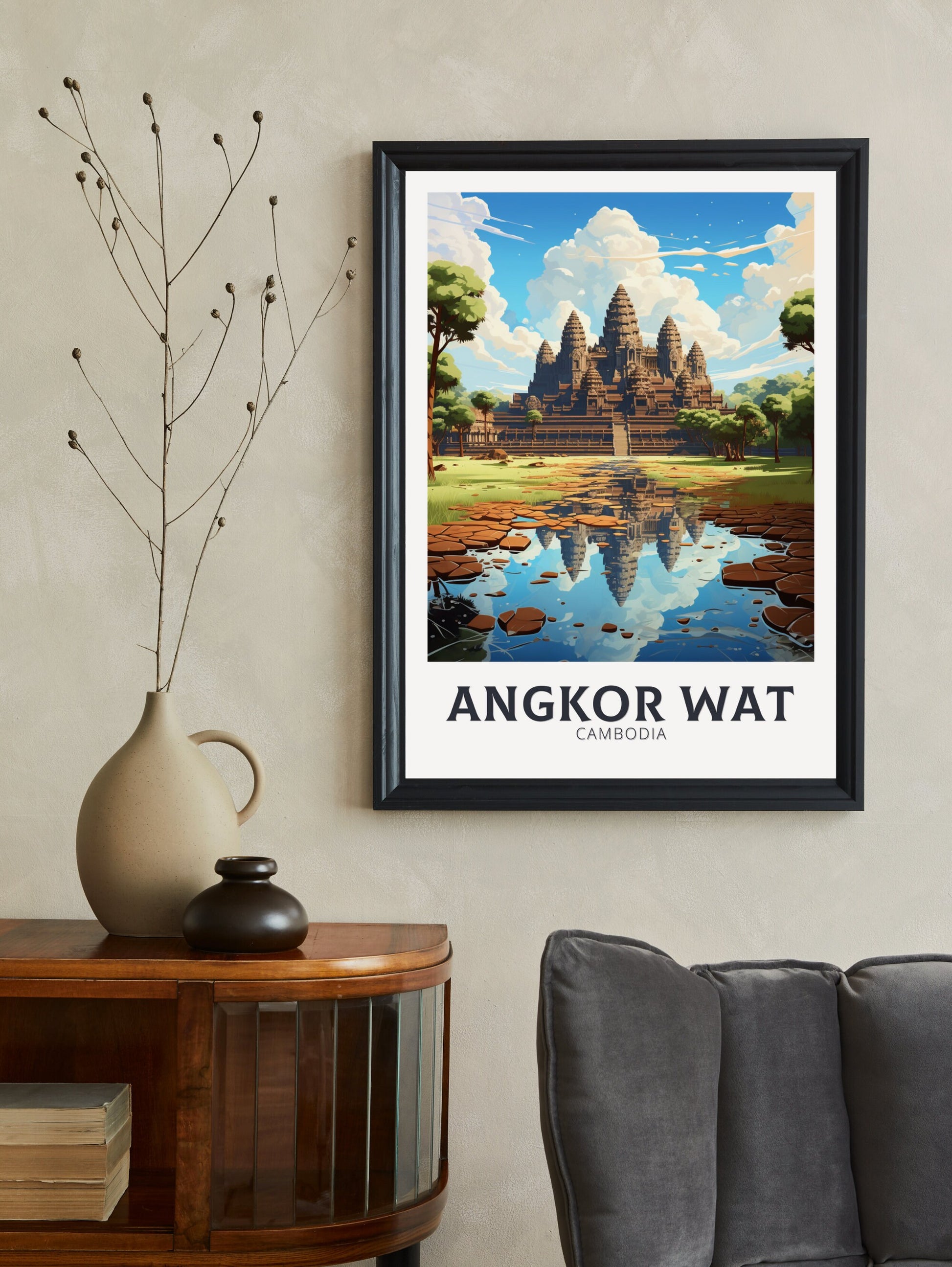 Angkor Wat Poster | Angkor Wat Print | Cambodia Temples | Cambodia Print | Angkor Wat Wall Art | Temples Print | Angkor Wat Cambodia |ID 935