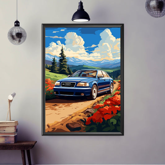 Audi S4 B5 Poster, Audi S4 B5 Print, Car Art, Vintage Car Print, Classic Car, Car Print, Car Poster, 1990s Car Print, Retro Car Print