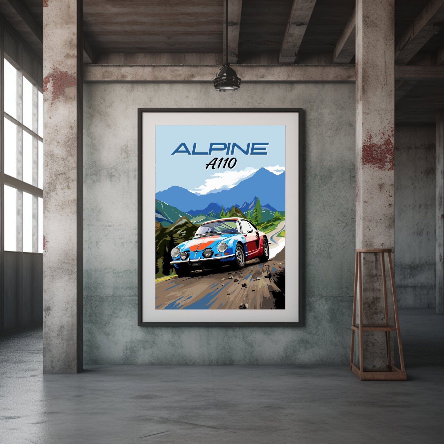 Alpine A110 Poster, Vintage Car