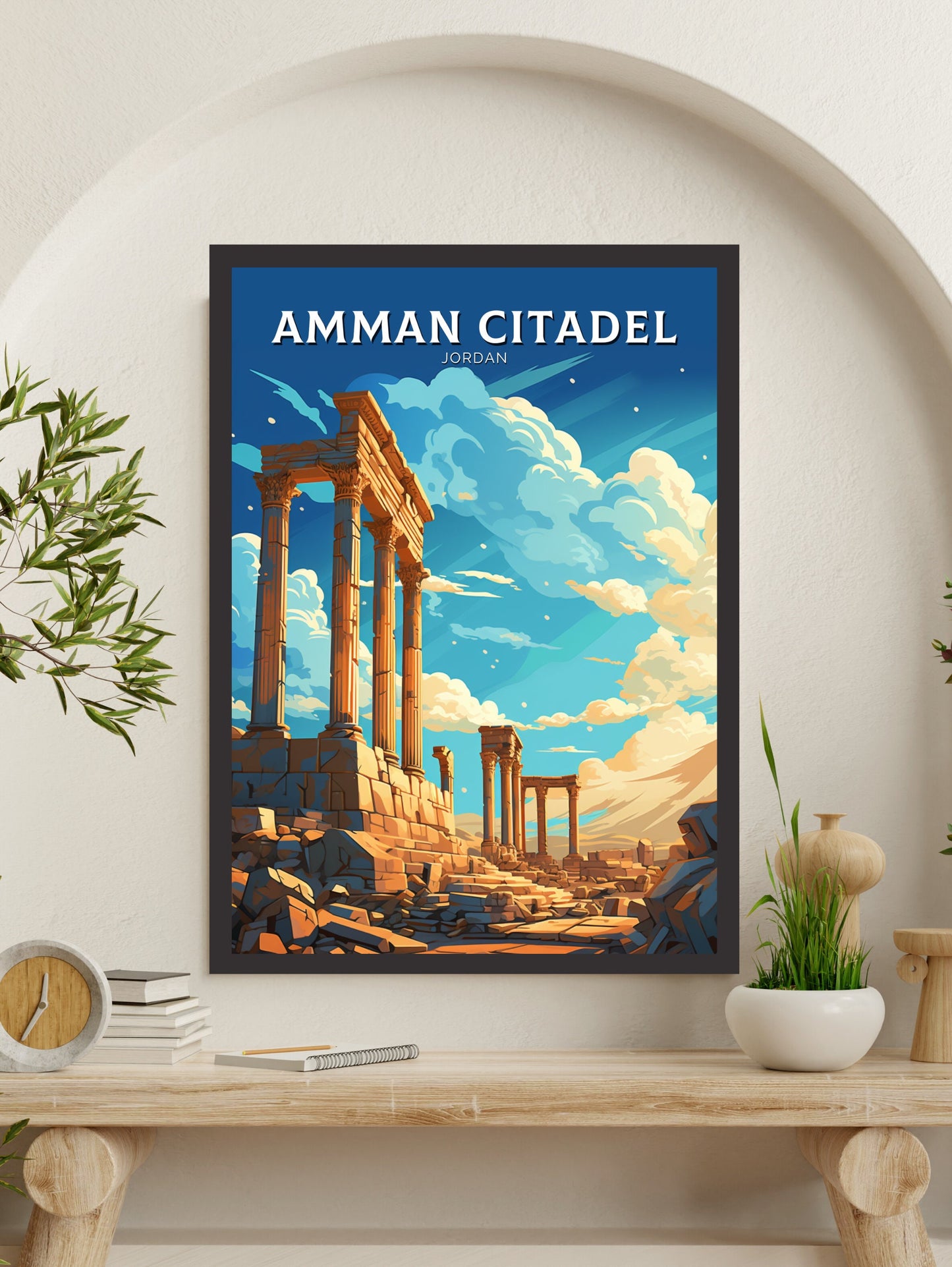 Amman Citadel Print | Amman Citadel Illustration | Amman Citadel Poster | Jordan Print | Jordan Poster | Jordan Wall Art | ID 878