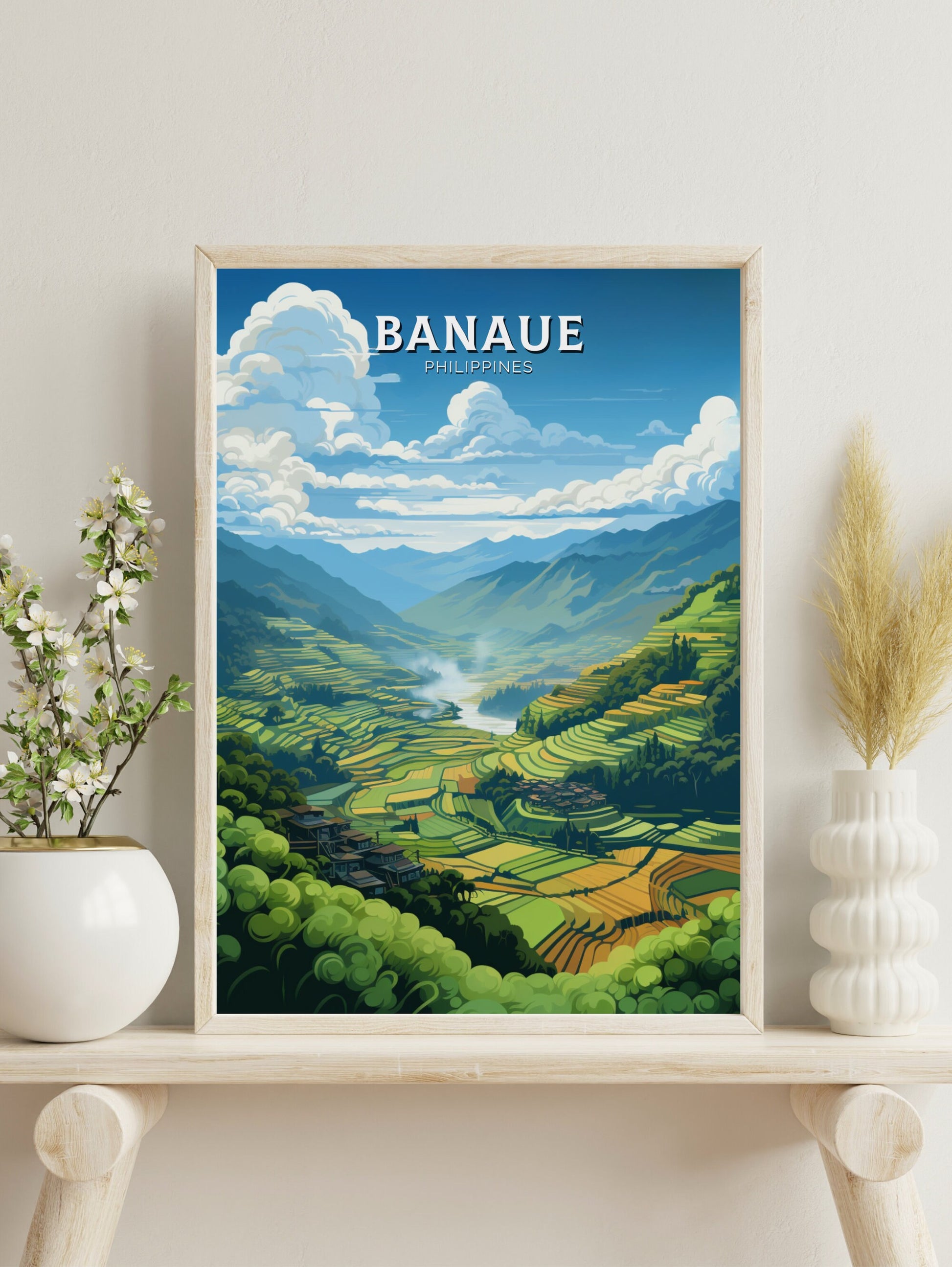 Banaue Poster | Banaue Print | Philippines Poster | Banaue Travel Print | Banaue Rice Fields Travel Poster | Philippines Print | ID 879