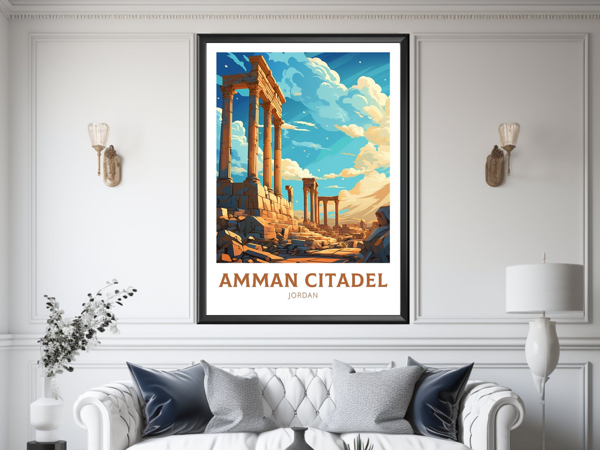 Amman Citadel Print | Amman Citadel Illustration | Amman Citadel Poster | Jordan Print | Jordan Poster | Jordan Wall Art | ID 882