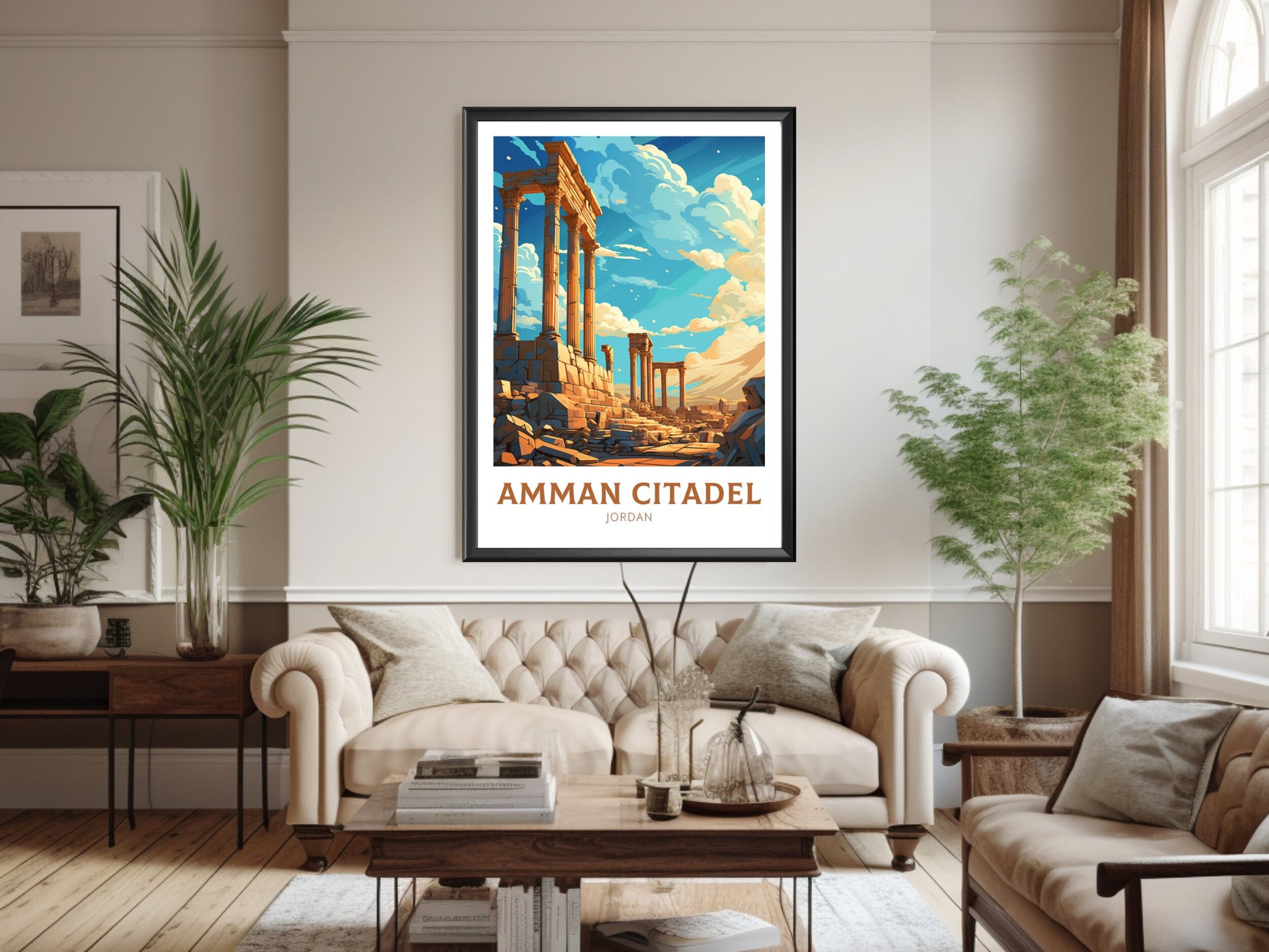 Amman Citadel Print | Amman Citadel Illustration | Amman Citadel Poster | Jordan Print | Jordan Poster | Jordan Wall Art | ID 882