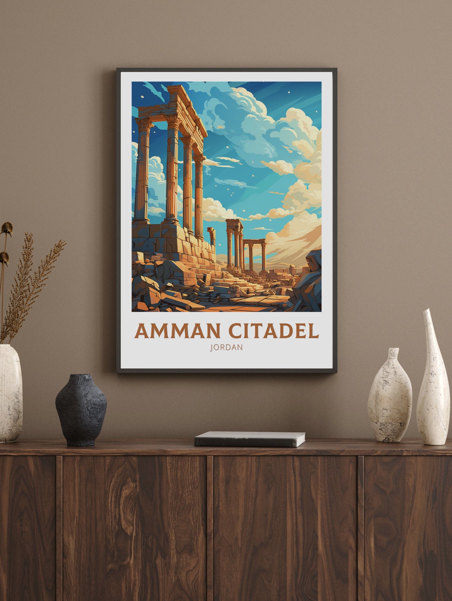 Amman Citadel Print | Amman Citadel Illustration | Amman Citadel Poster | Jordan Print | Jordan Poster | Jordan Wall Art | ID 882