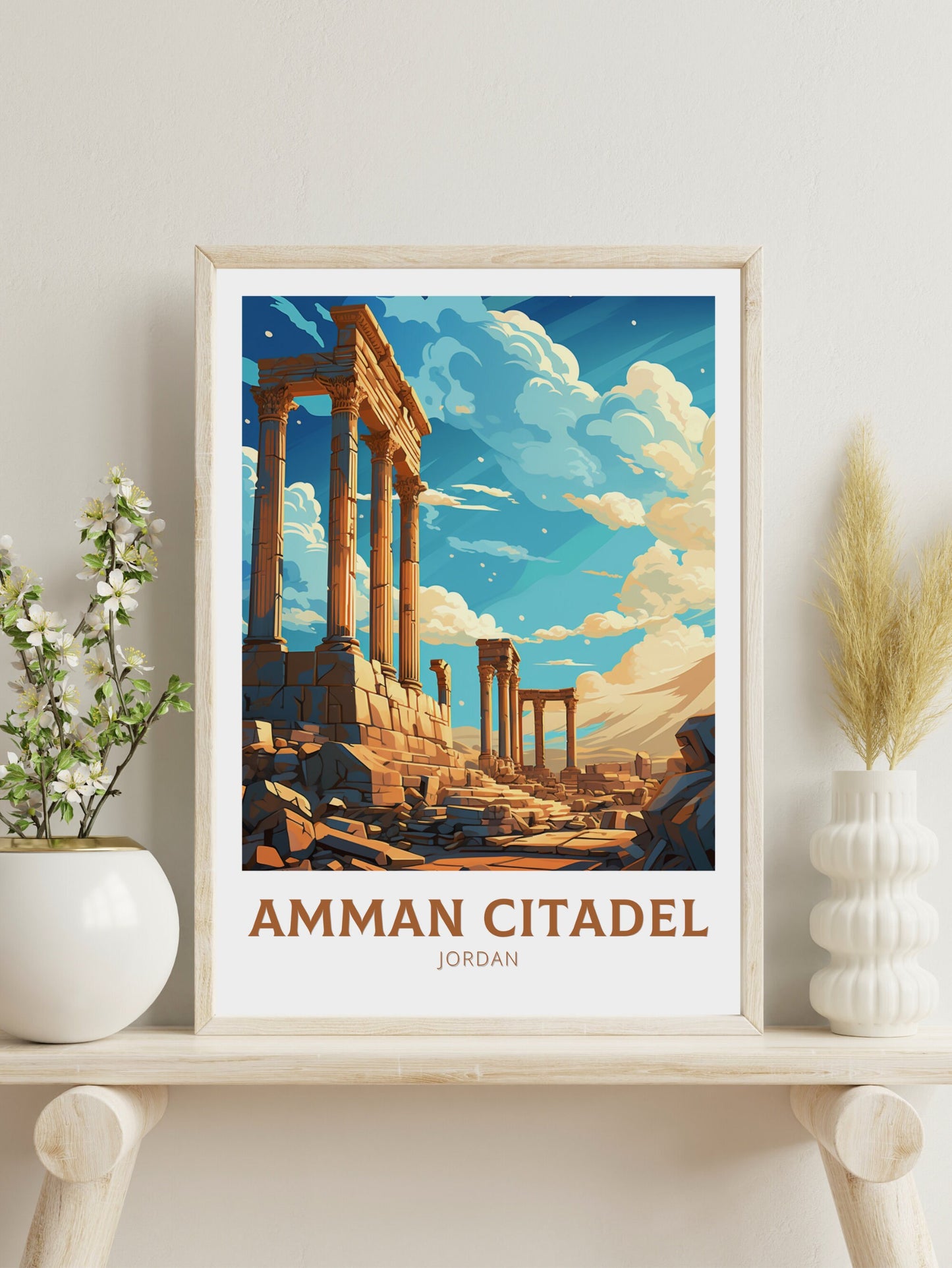 Amman Citadel Print | Amman Citadel Illustration | Amman Citadel Poster | Jordan Print | Jordan Poster | Jordan Wall Art | ID 882