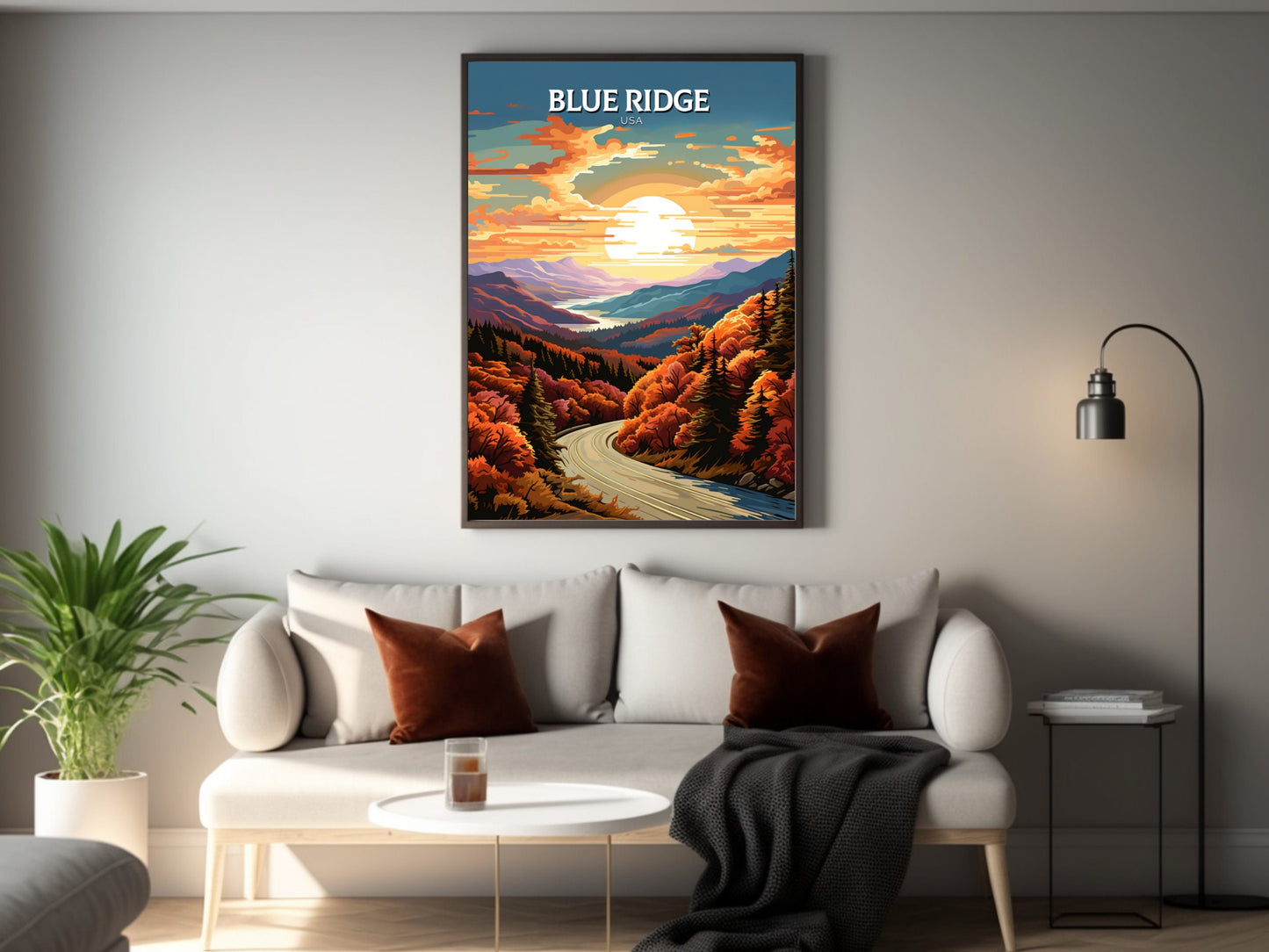 Blue Ridge Parkway Print | Blue Ridge Poster | Blue Ridge Parkway Decor | USA Travel Print | Blue Ridge Parkway Wall Art | ID 880