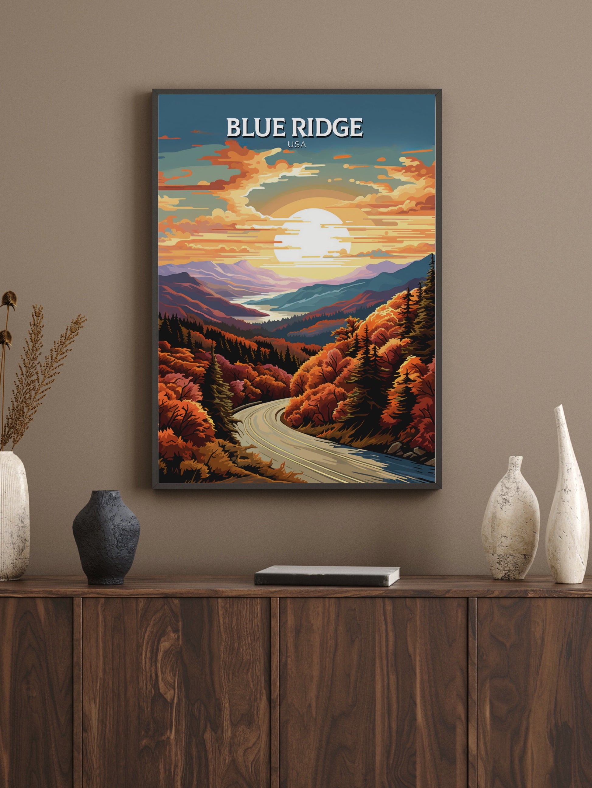 Blue Ridge Parkway Print | Blue Ridge Poster | Blue Ridge Parkway Decor | USA Travel Print | Blue Ridge Parkway Wall Art | ID 880