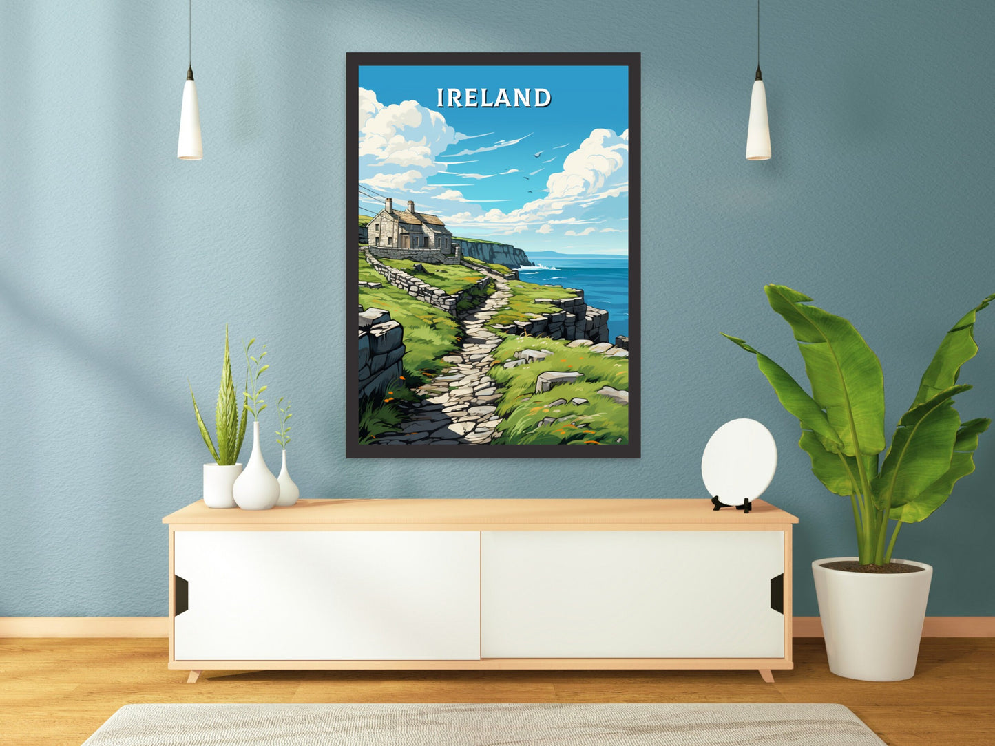 Ireland Travel Print | Ireland Illustration | Ireland Poster | Ireland Art | Emerald Isle's cliffs Art | Cliffs of Mother Print | ID 885