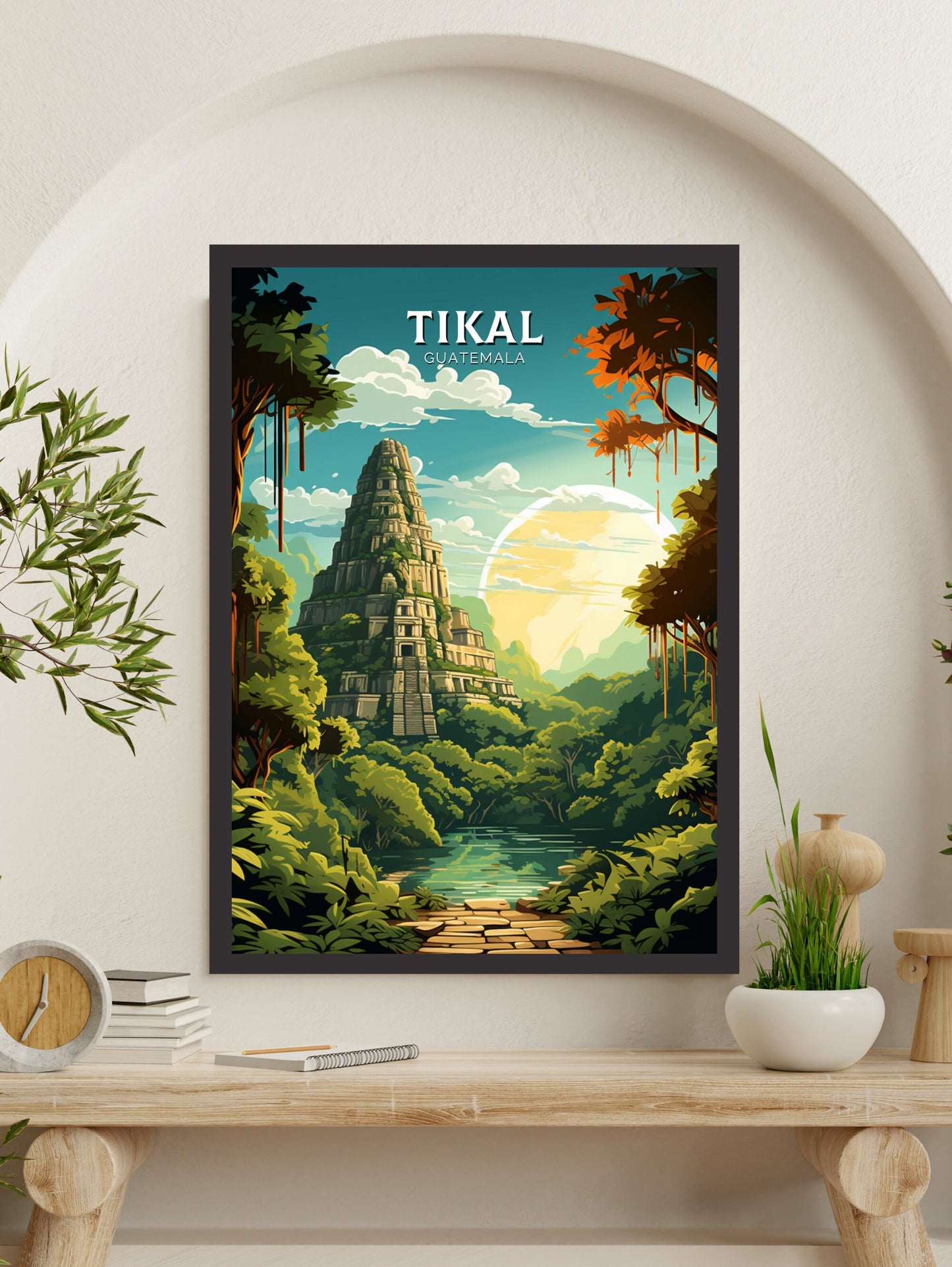 Tikal Travel Poster | Tikal Wall Art | Tikal Travel Print | Housewarming Gift | Guatemala Poster | South America poster | ID 886