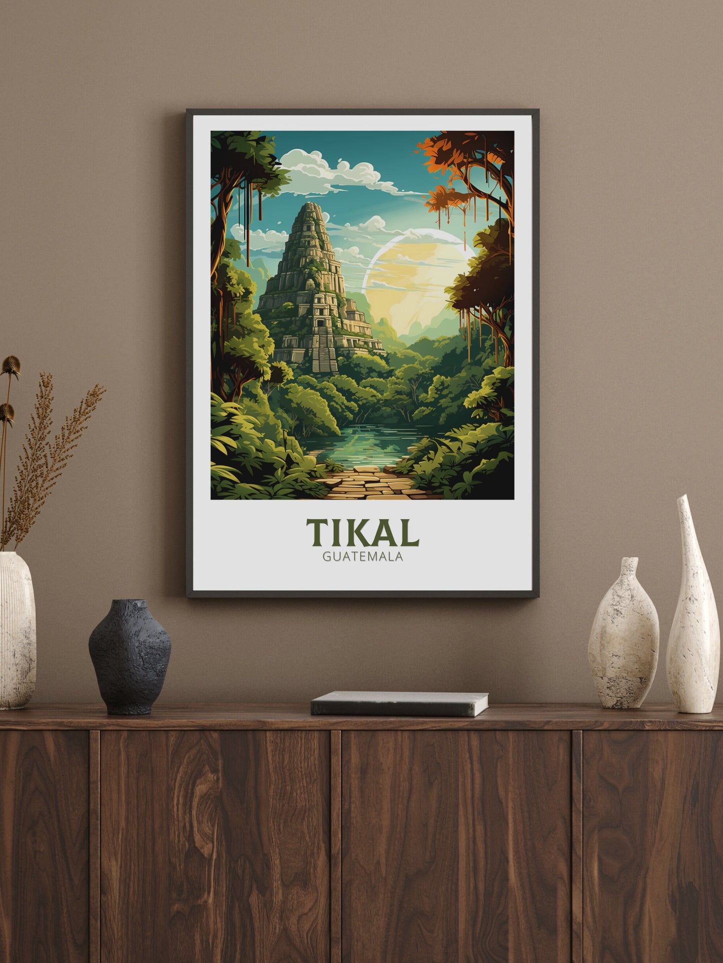 Tikal Travel Print | Tikal Wall Art | Tikal Travel Poster | Housewarming Gift | Guatemala Poster | South America poster | ID 887