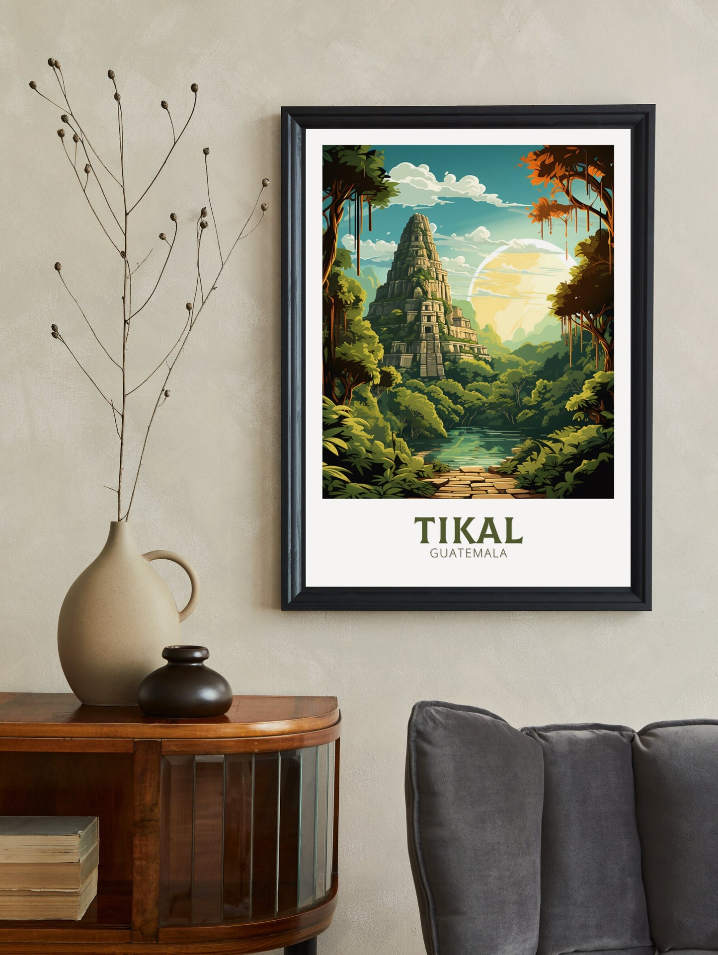 Tikal Travel Print | Tikal Wall Art | Tikal Travel Poster | Housewarming Gift | Guatemala Poster | South America poster | ID 887