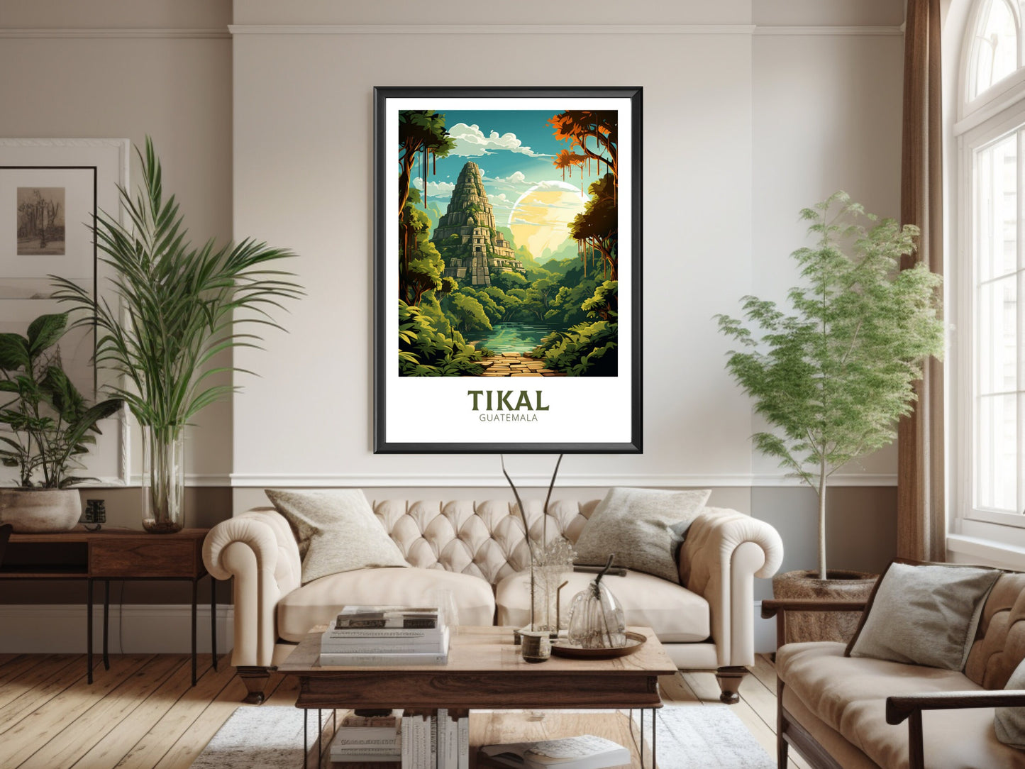 Tikal Travel Print | Tikal Wall Art | Tikal Travel Poster | Housewarming Gift | Guatemala Poster | South America poster | ID 887