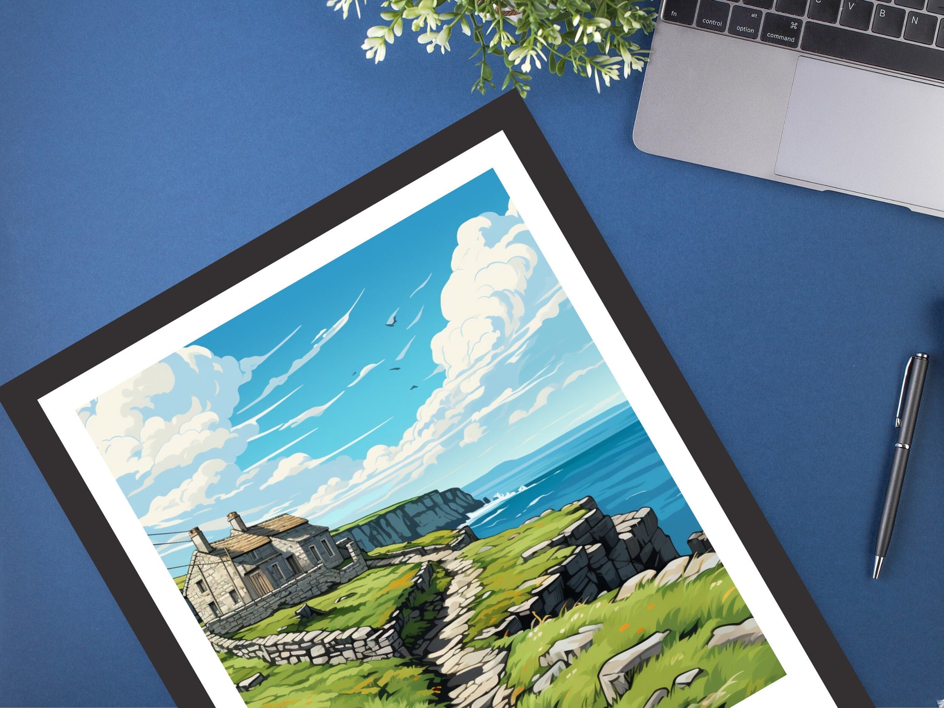 Ireland Travel Poster | Ireland Illustration | Ireland Print | Ireland Art | Emerald Isle's cliffs Art | Cliffs of Mother Print | ID 888