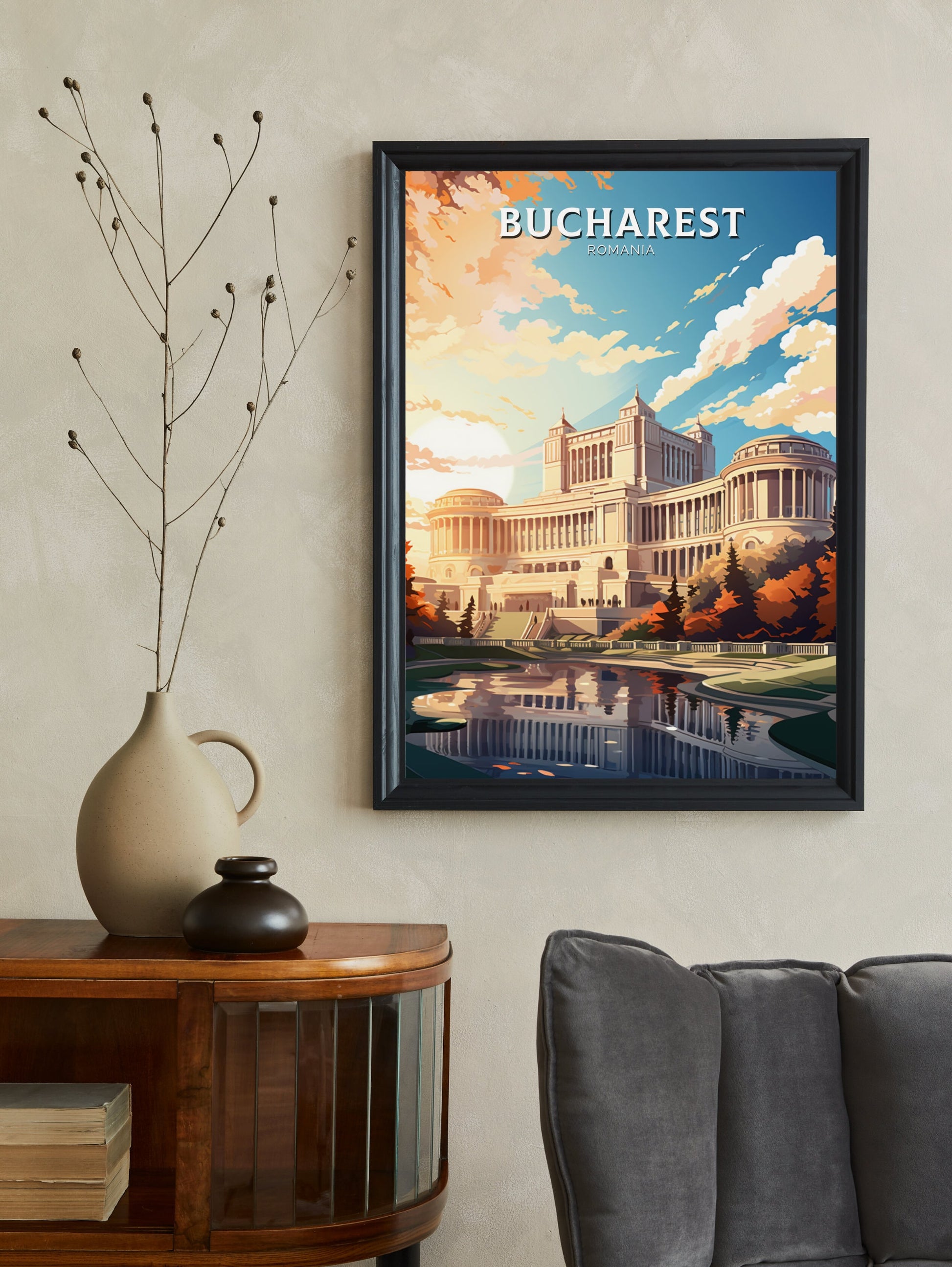 Bucharest Travel Poster | Bucharest Romania Illustration | Bucharest Wall Art | Romania Poster | Bucharest Travel Print | ID 892