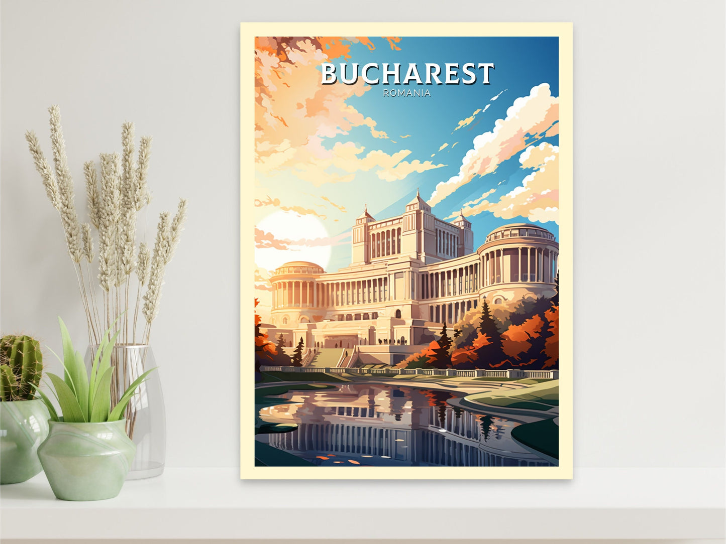 Bucharest Travel Poster | Bucharest Romania Illustration | Bucharest Wall Art | Romania Poster | Bucharest Travel Print | ID 892