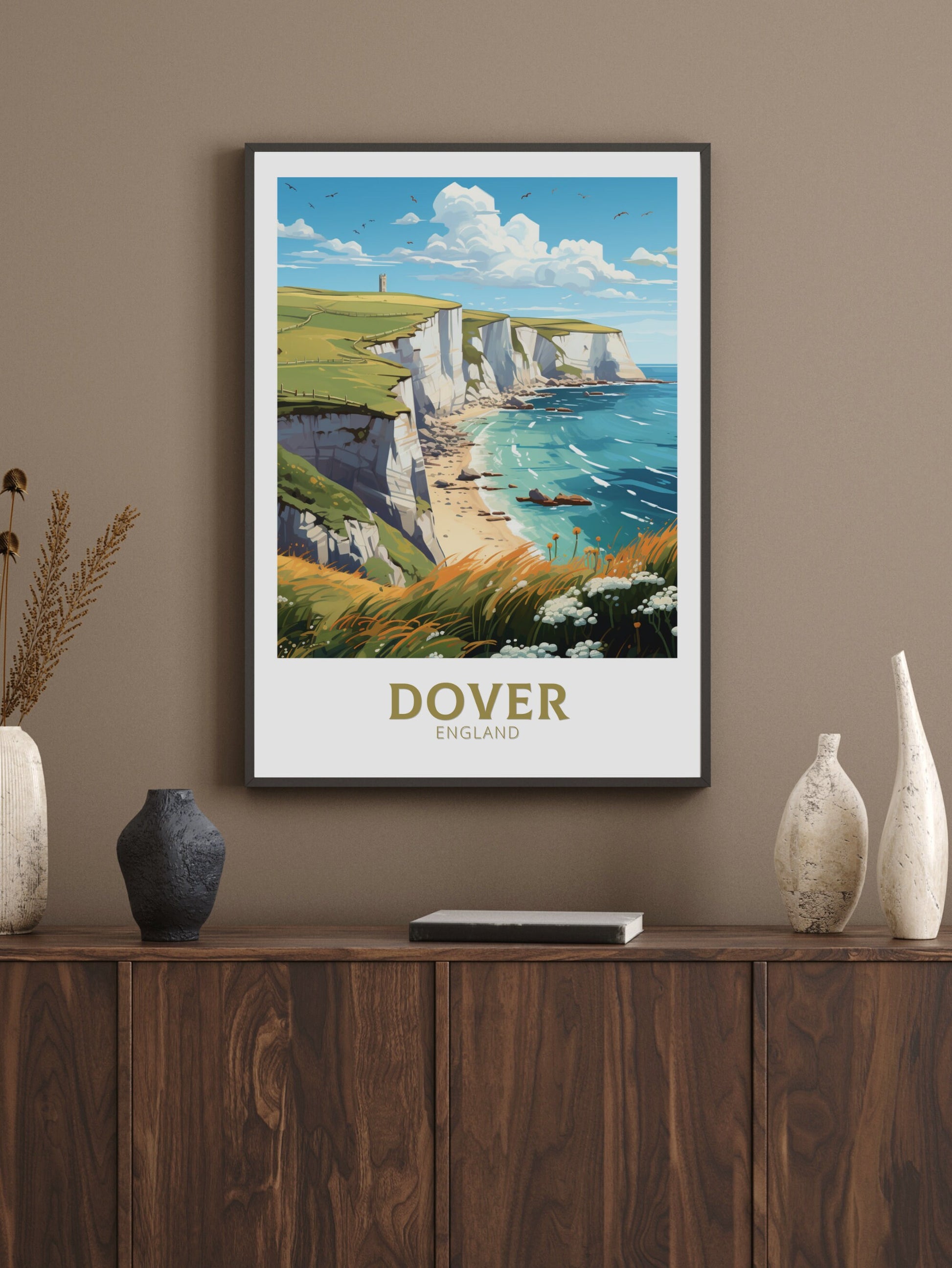 Dover Cliffs Travel Print | Dover Cliffs Travel Poster | Dover Cliffs Wall Art | England Poster | England Home Decor | Travel gift | ID 895