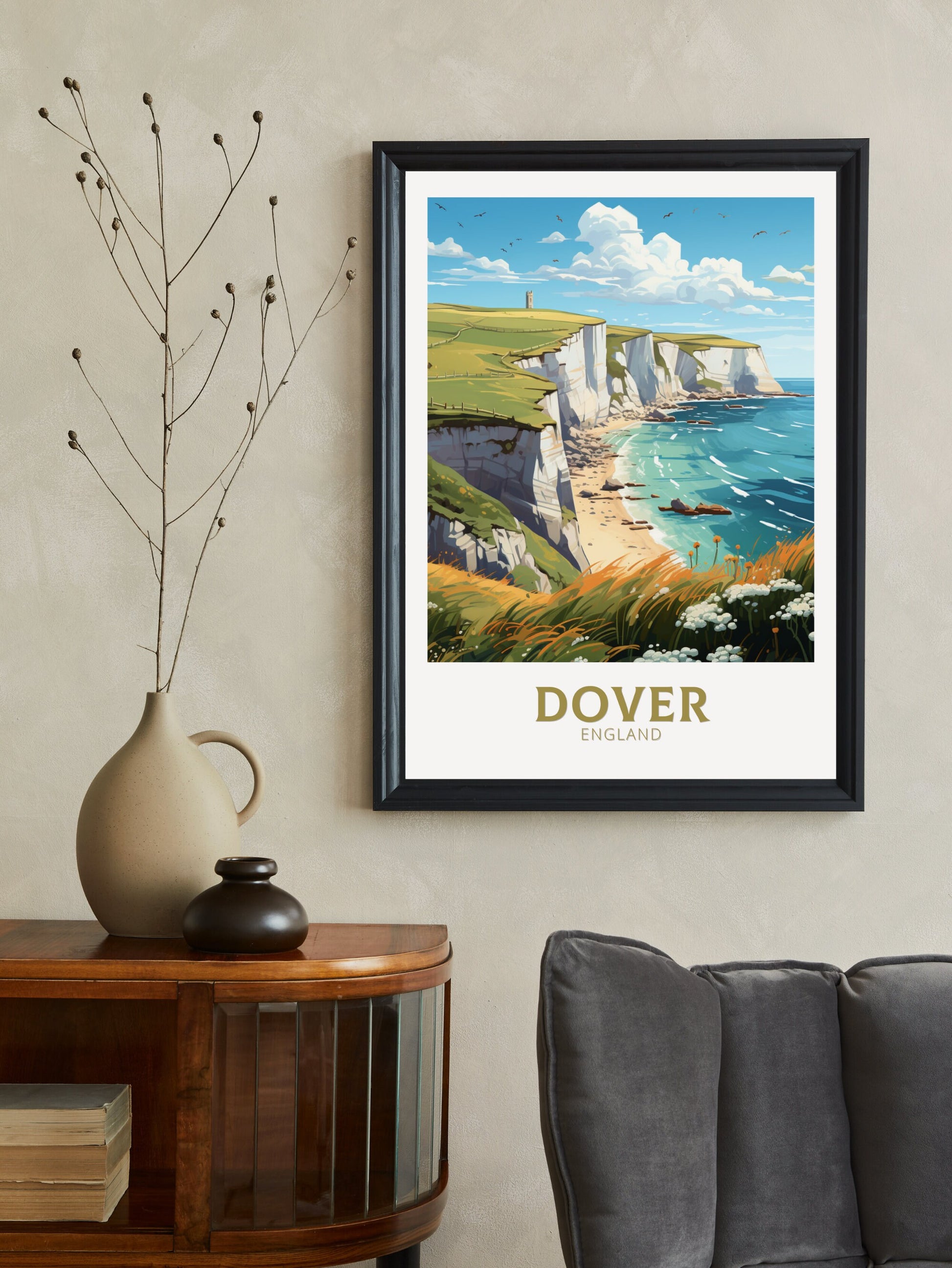 Dover Cliffs Travel Print | Dover Cliffs Travel Poster | Dover Cliffs Wall Art | England Poster | England Home Decor | Travel gift | ID 895