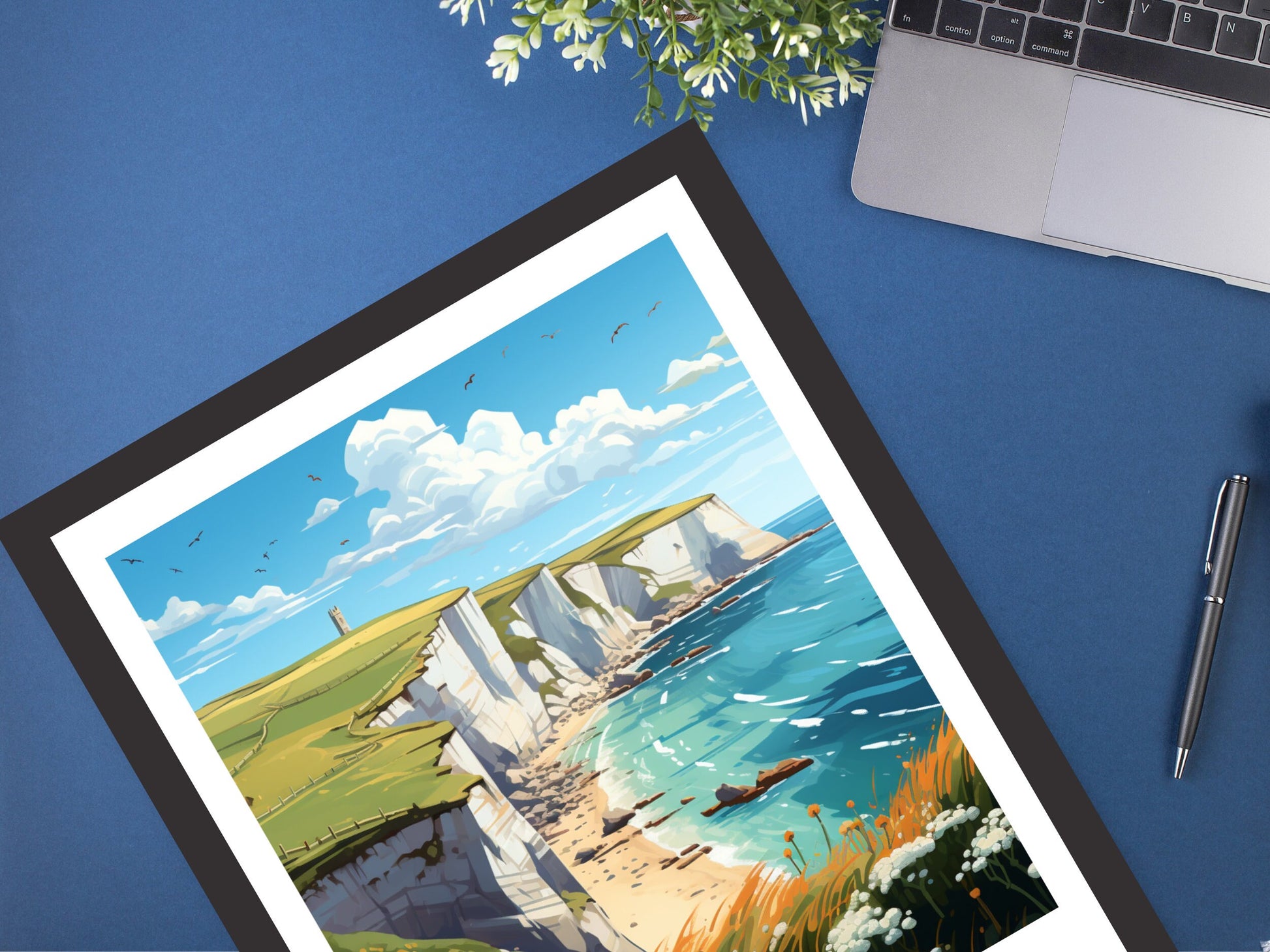 Dover Cliffs Travel Print | Dover Cliffs Travel Poster | Dover Cliffs Wall Art | England Poster | England Home Decor | Travel gift | ID 895