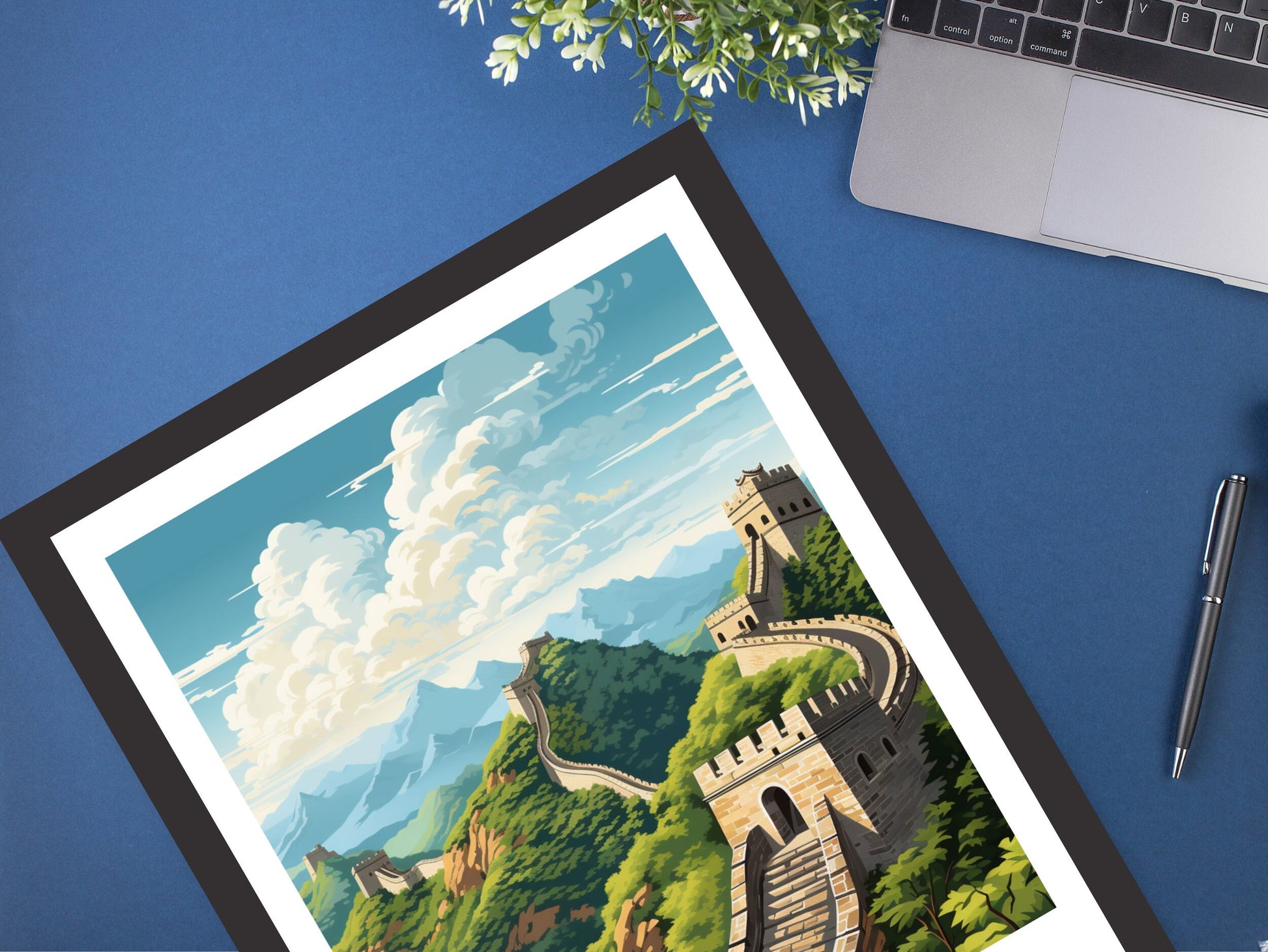 The Great Wall of China Print | China Illustration | Travel Gifts | Seven Wonders Poster | Sunset Print | Housewarming Gift | ID 896