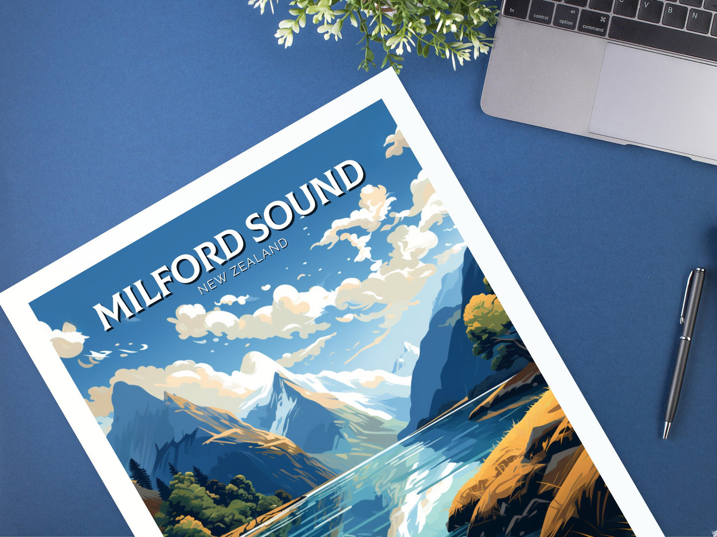 Milford Sound fjord Poster | Milford Print | Milford Art | New Zealand Print | Milford Poster I Milford Sound fjord Poster I ID 901