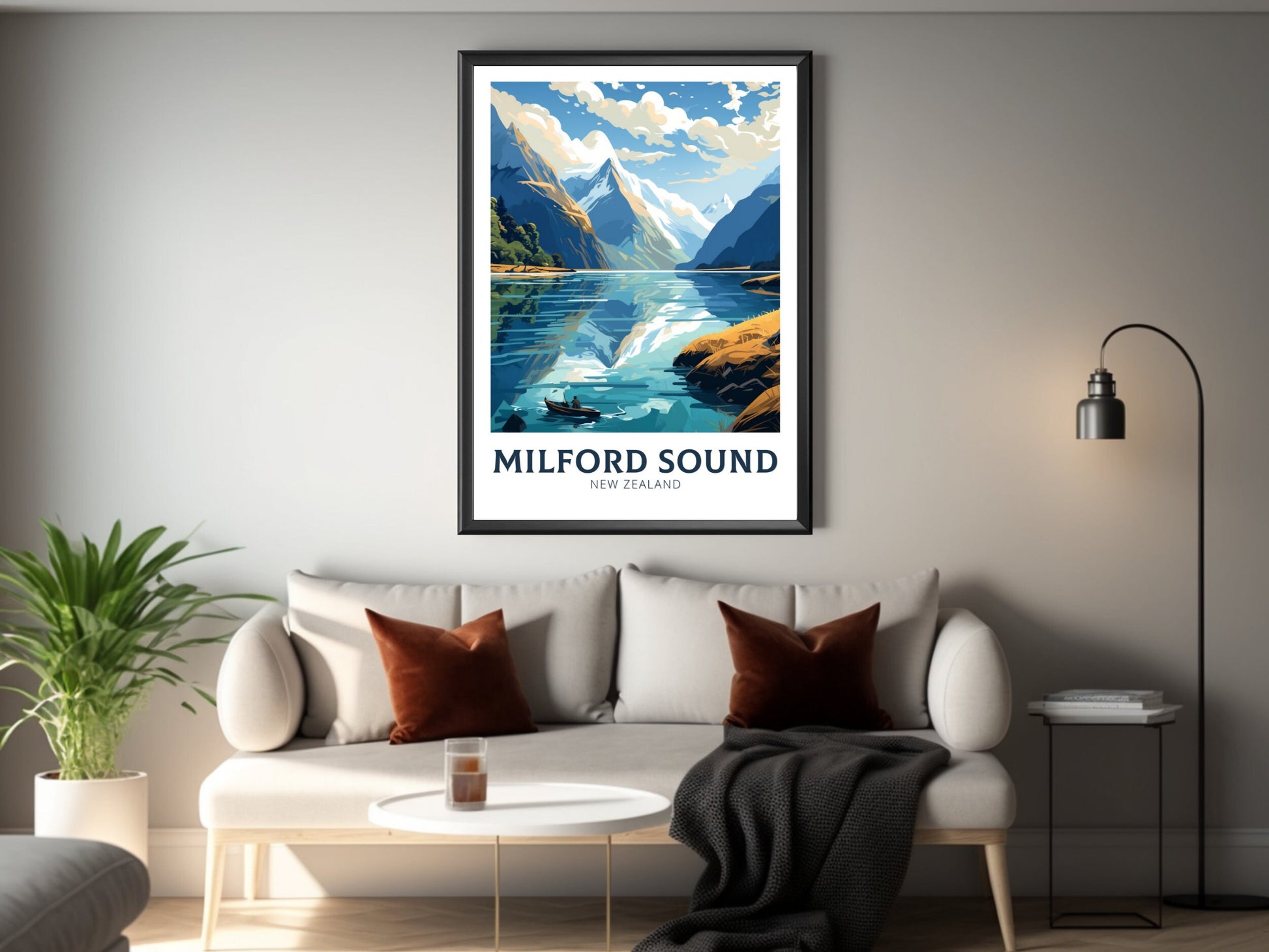 Milford Sound fjord Print | Milford Poster | Milford Art | New Zealand Poster | Milford Poster I Milford Sound fjord Poster I ID 906