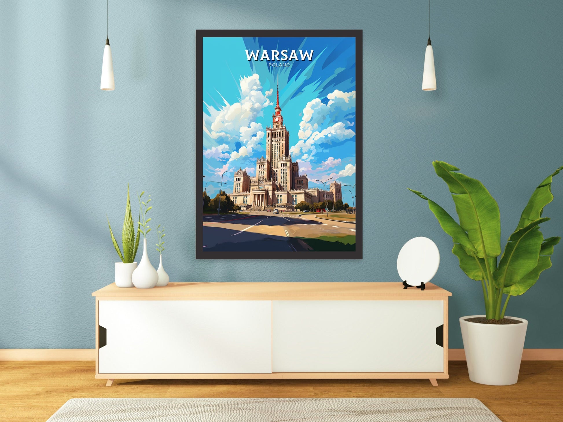 Warsaw Poster | Warsaw Travel Print | Warsaw Illustration | Warsaw Wall Art | Poland Print | Warsaw Poland Painting | Warsaw Design | ID 912