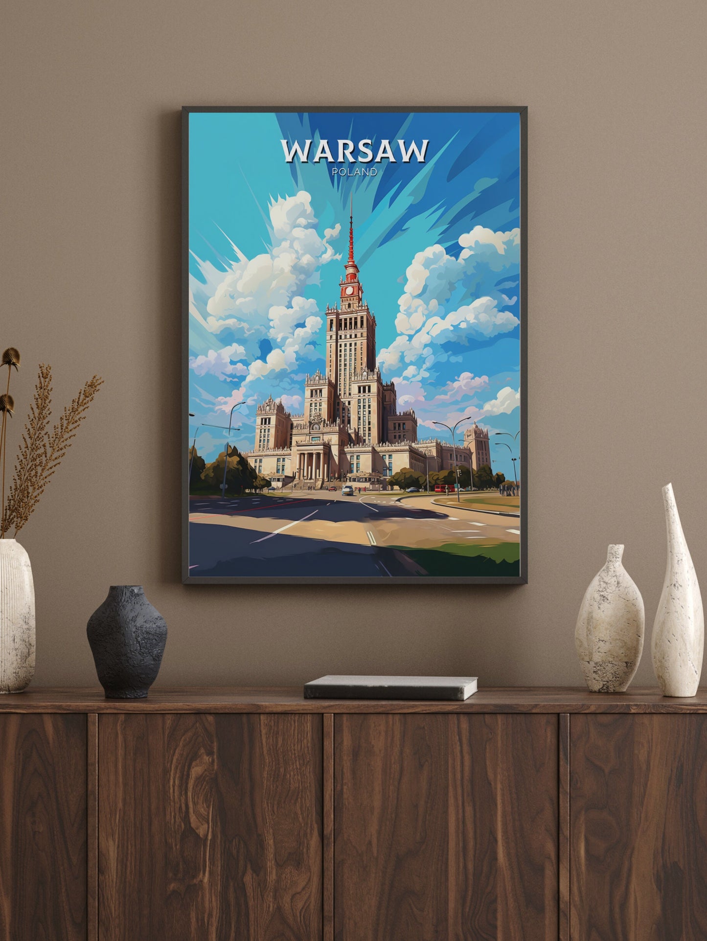 Warsaw Poster | Warsaw Travel Print | Warsaw Illustration | Warsaw Wall Art | Poland Print | Warsaw Poland Painting | Warsaw Design | ID 912