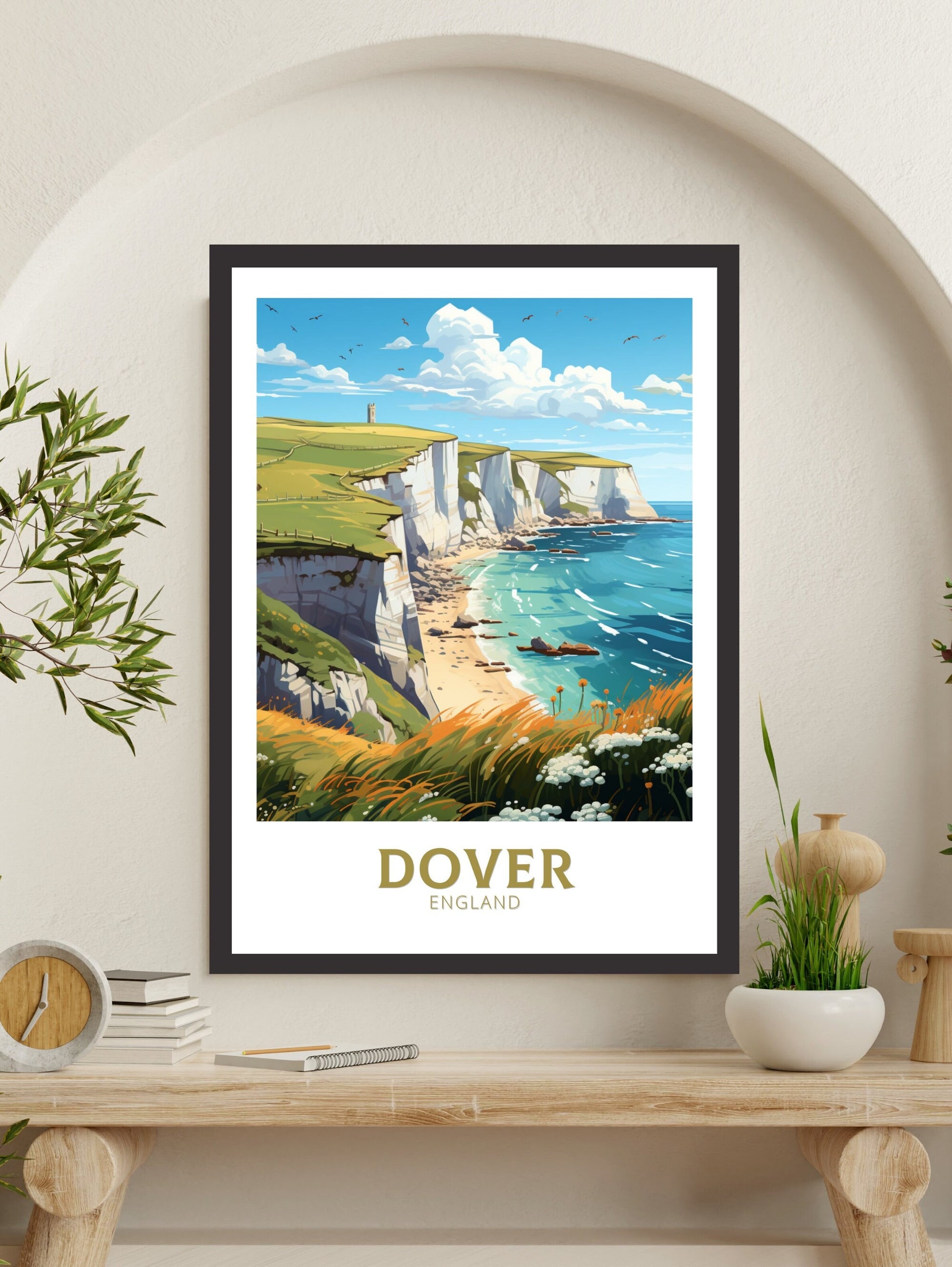 Dover Cliffs Travel Print | Dover Cliffs Travel Poster | Dover Cliffs Wall Art | England Poster | England Home Decor | Travel gift | ID 895