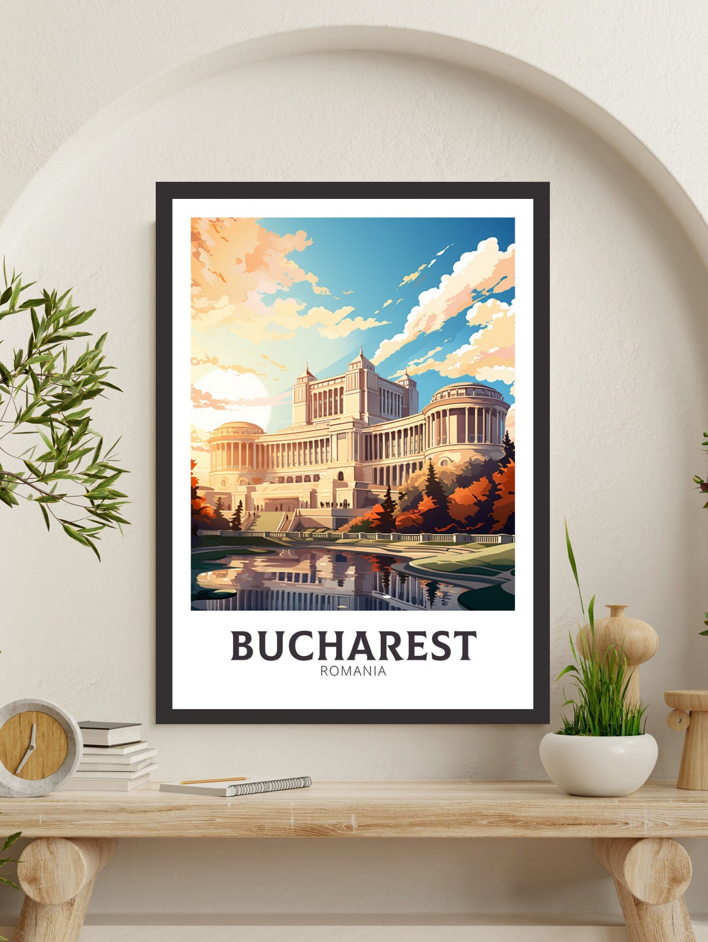 Bucharest Travel Print | Bucharest Romania Illustration | Bucharest Wall Art | Romania Print | Bucharest Travel Poster | ID 893