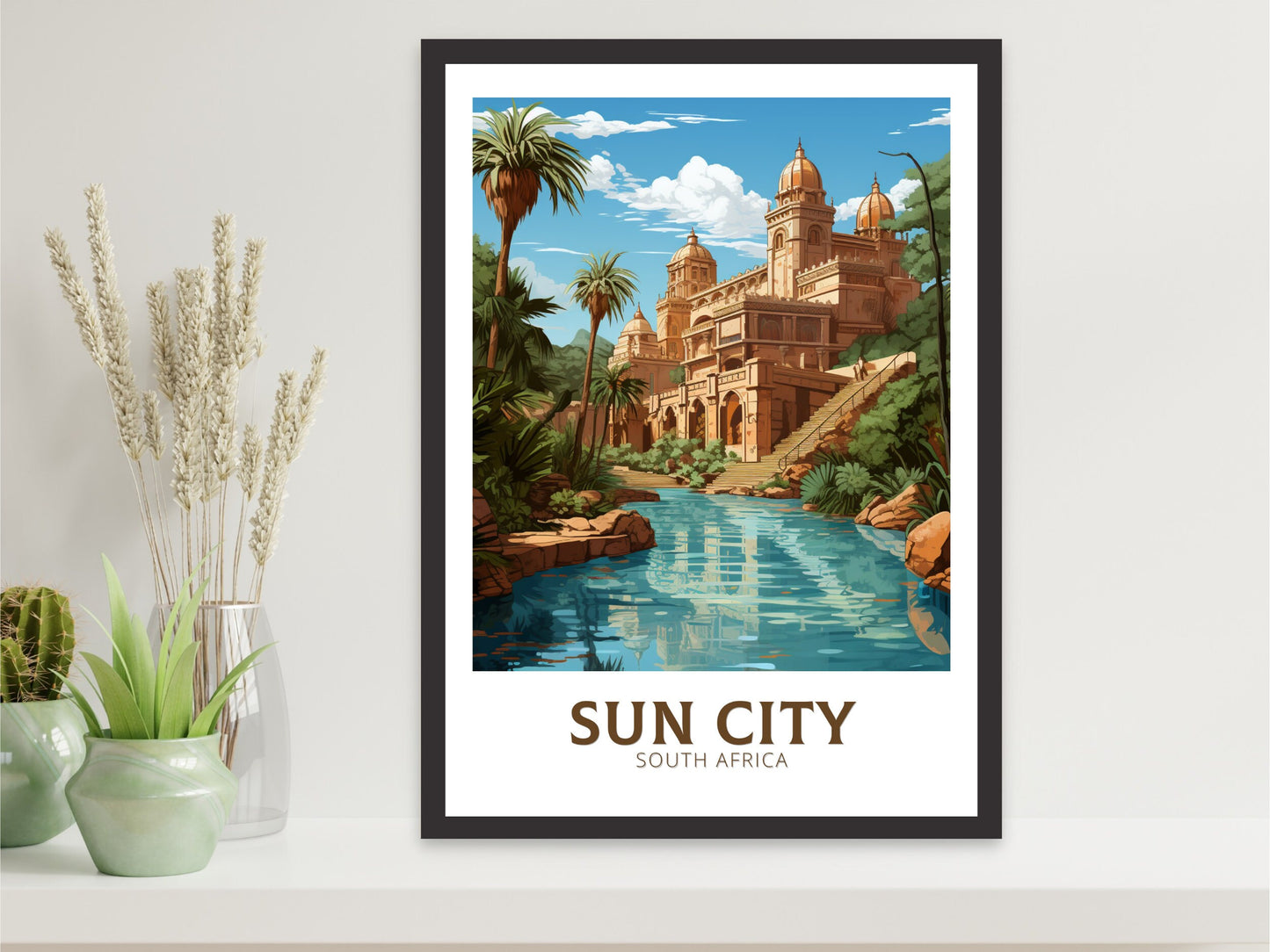 Sun City Print | Lost City Travel Print | Sun City Travel Poster | South Africa Wall Art | Africa Poster | Sun City Travel Print | ID 914