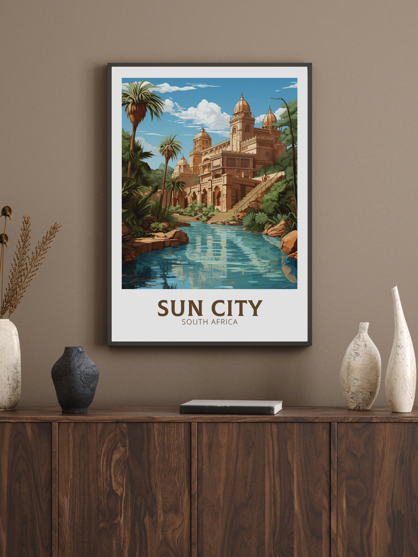 Sun City Print | Lost City Travel Print | Sun City Travel Poster | South Africa Wall Art | Africa Poster | Sun City Travel Print | ID 914