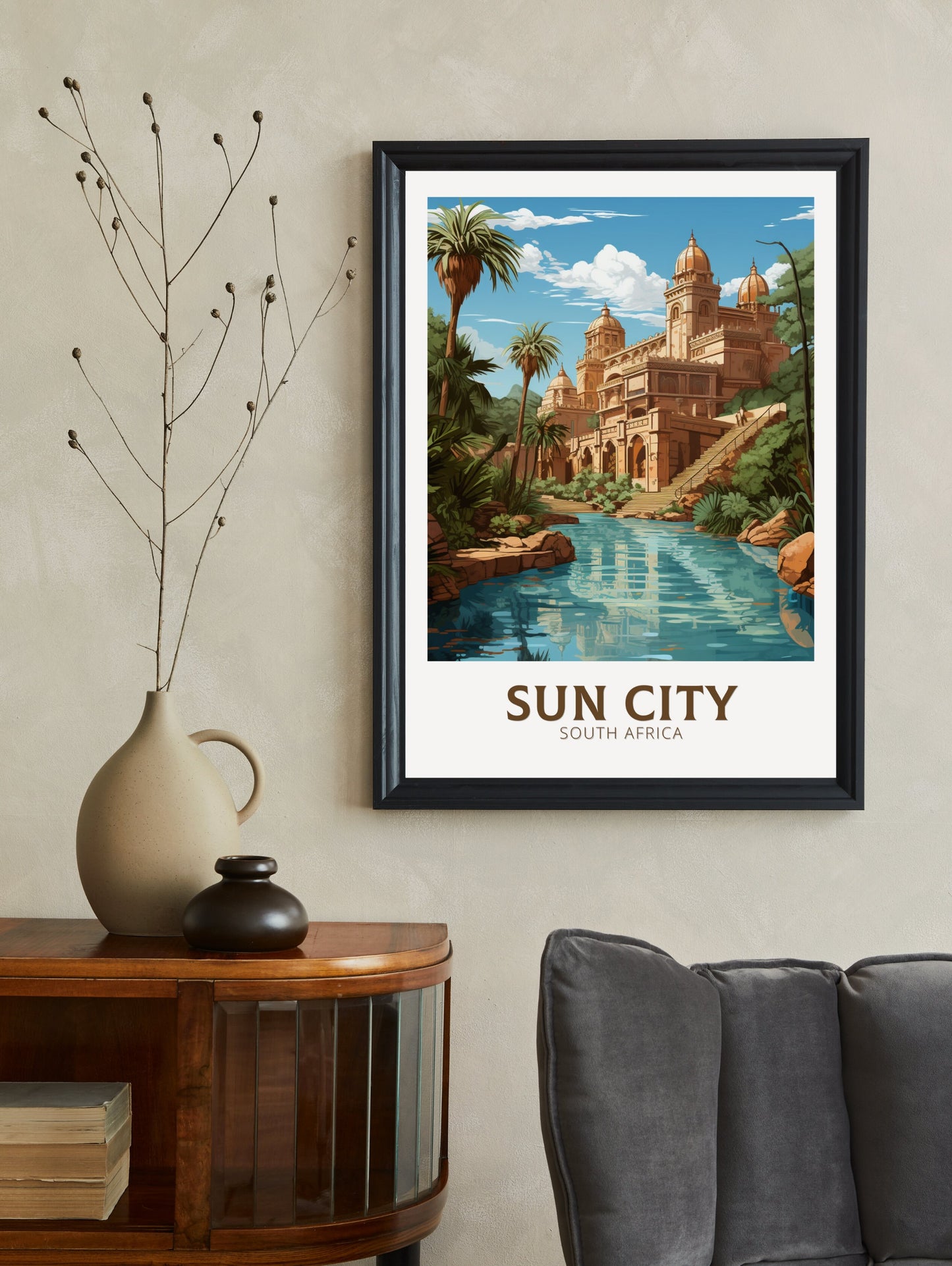 Sun City Print | Lost City Travel Print | Sun City Travel Poster | South Africa Wall Art | Africa Poster | Sun City Travel Print | ID 914