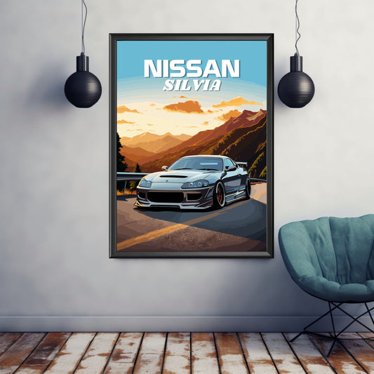 Nissan Silvia S15 Print, 1990s Car Print, Nissan Silvia S15 Poster, Car Print, Car Poster, Car Art, Japanese Car Print