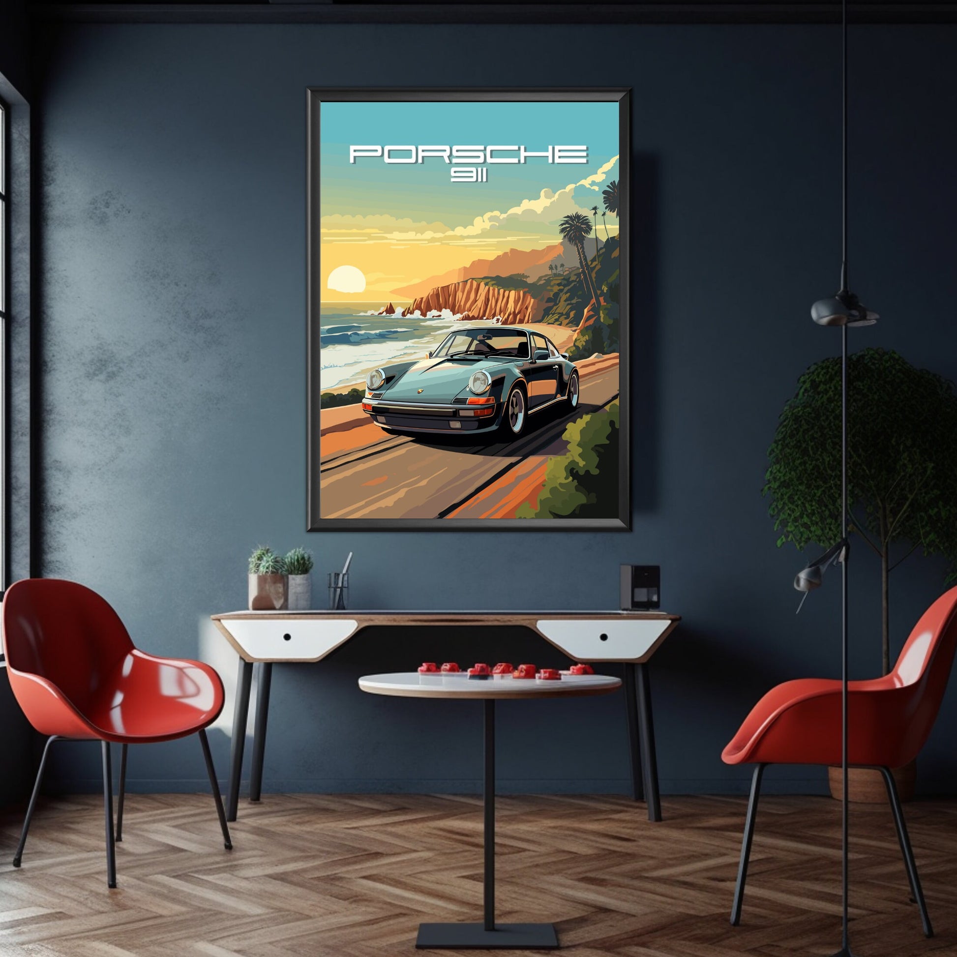 Porsche 911 Print, 1980s