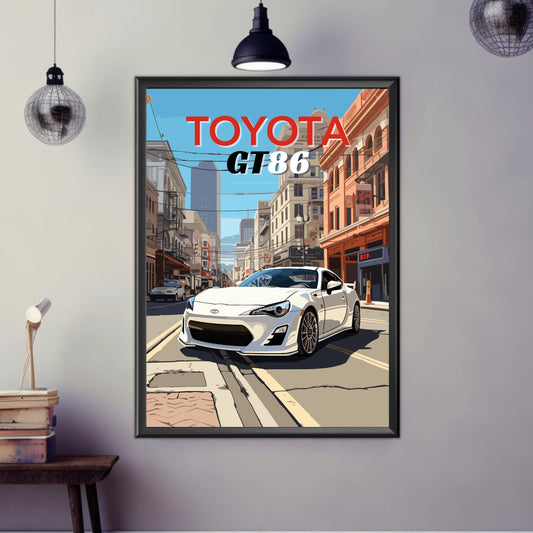 Toyota GT86 Poster, Toyota GT86 Print, 2010s Car, Sports Car Print, Car Print, Car Poster, Car Art, Modern Classic Car Print