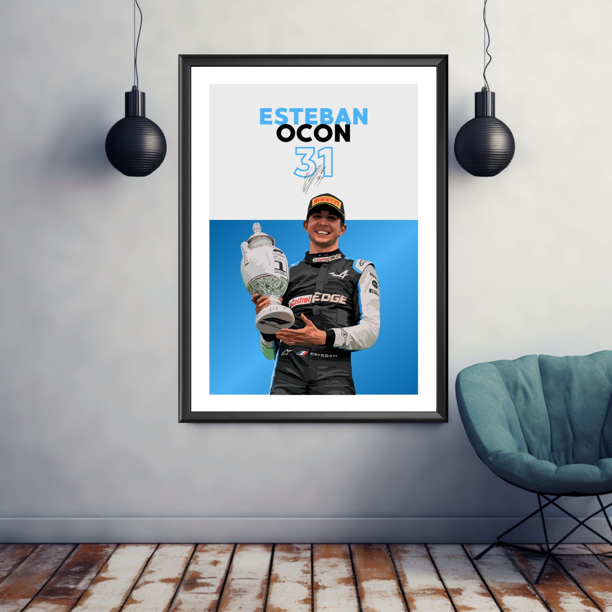 Esteban Ocon Poster, F1 Print