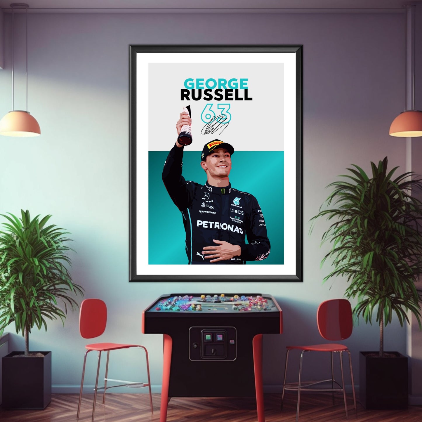 George Russell Print, F1 Poster