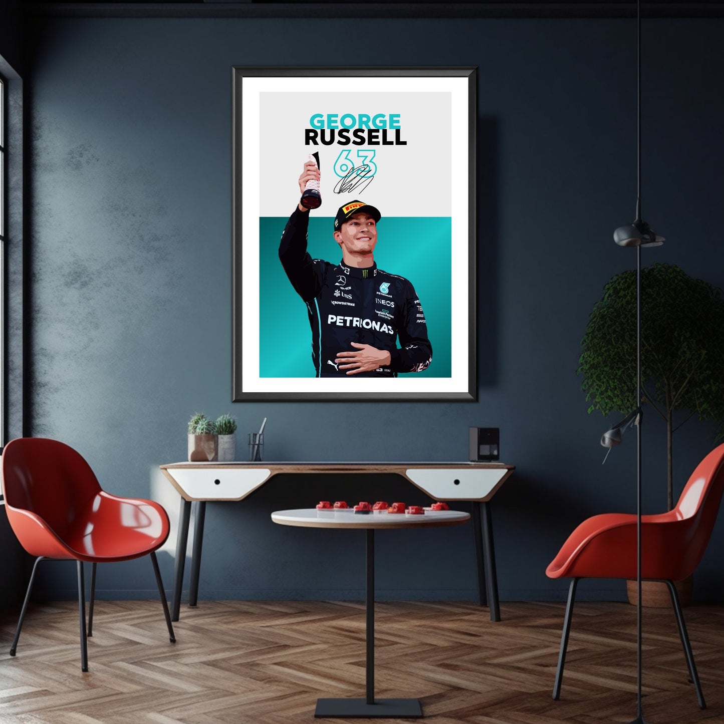 George Russell Print, F1 Poster