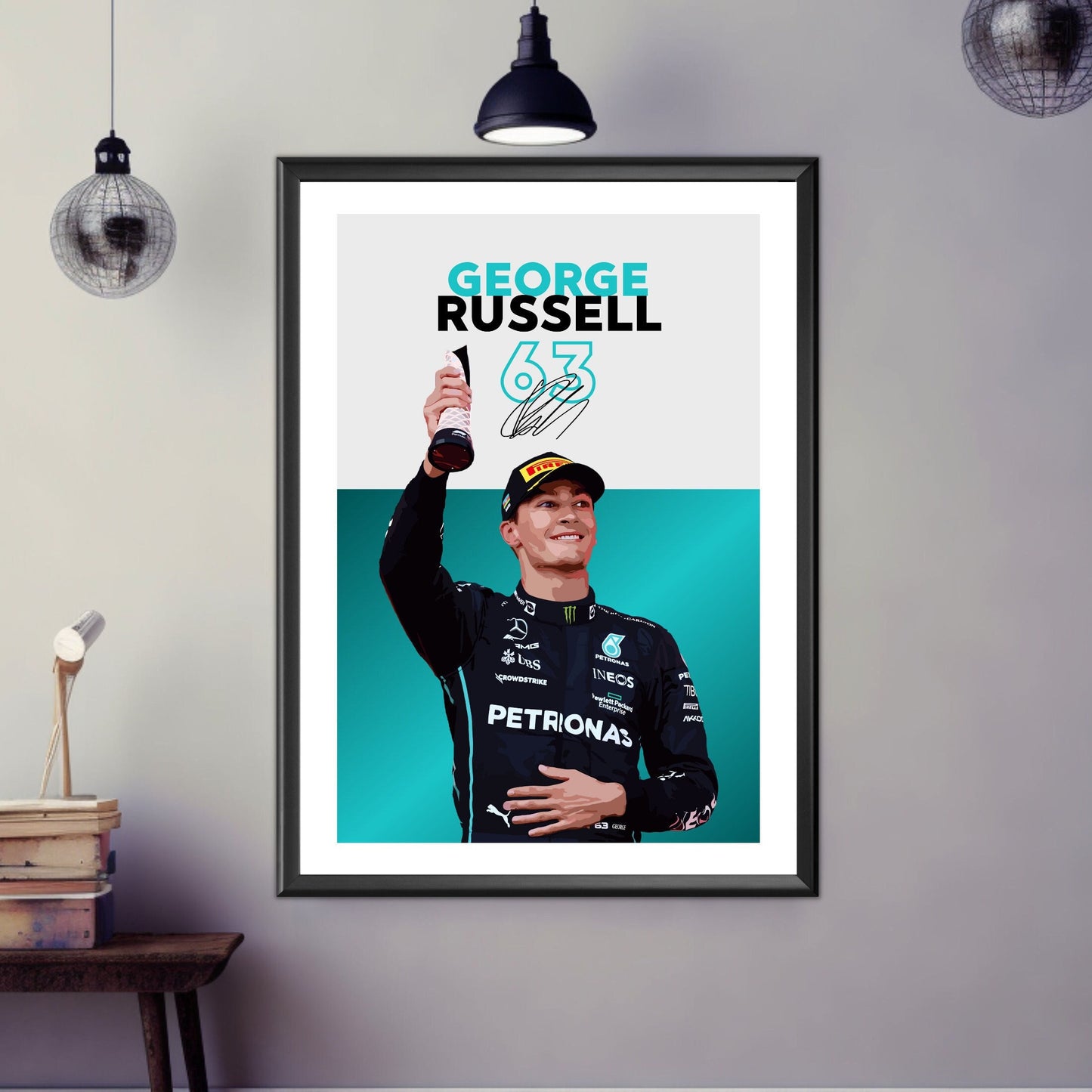 George Russell Print, F1 Poster