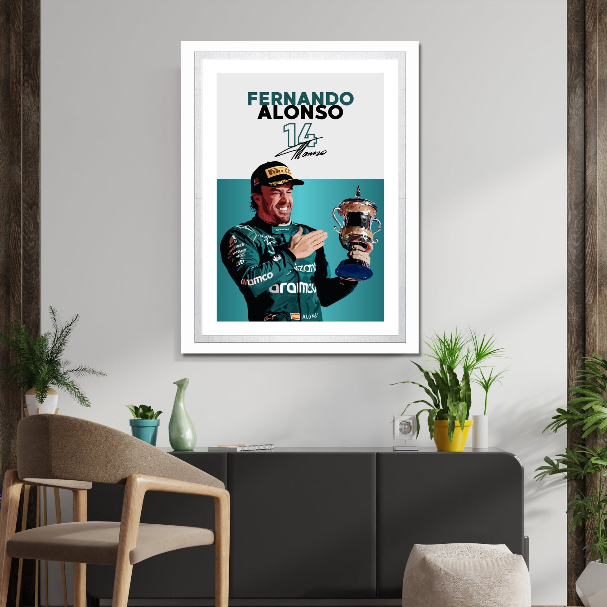 Fernando Alonso Poster, F1 Print