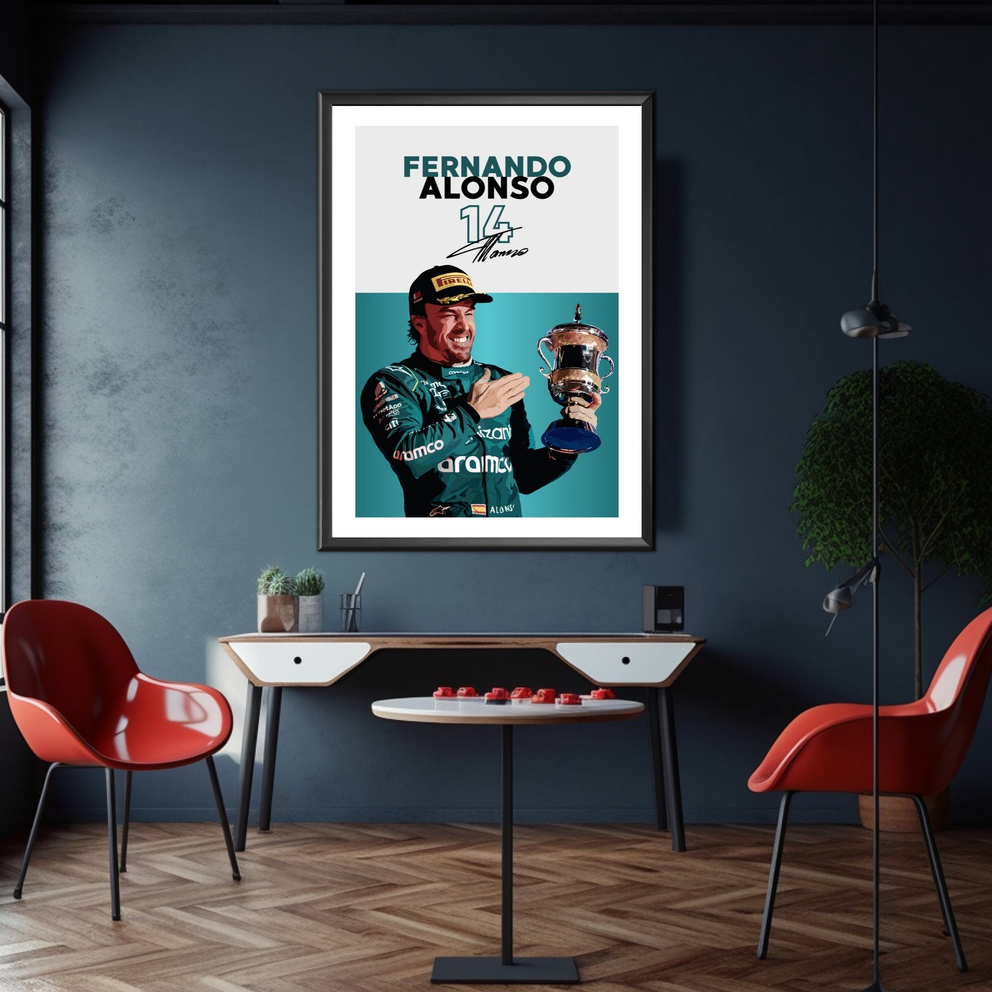 Fernando Alonso Poster, F1 Print