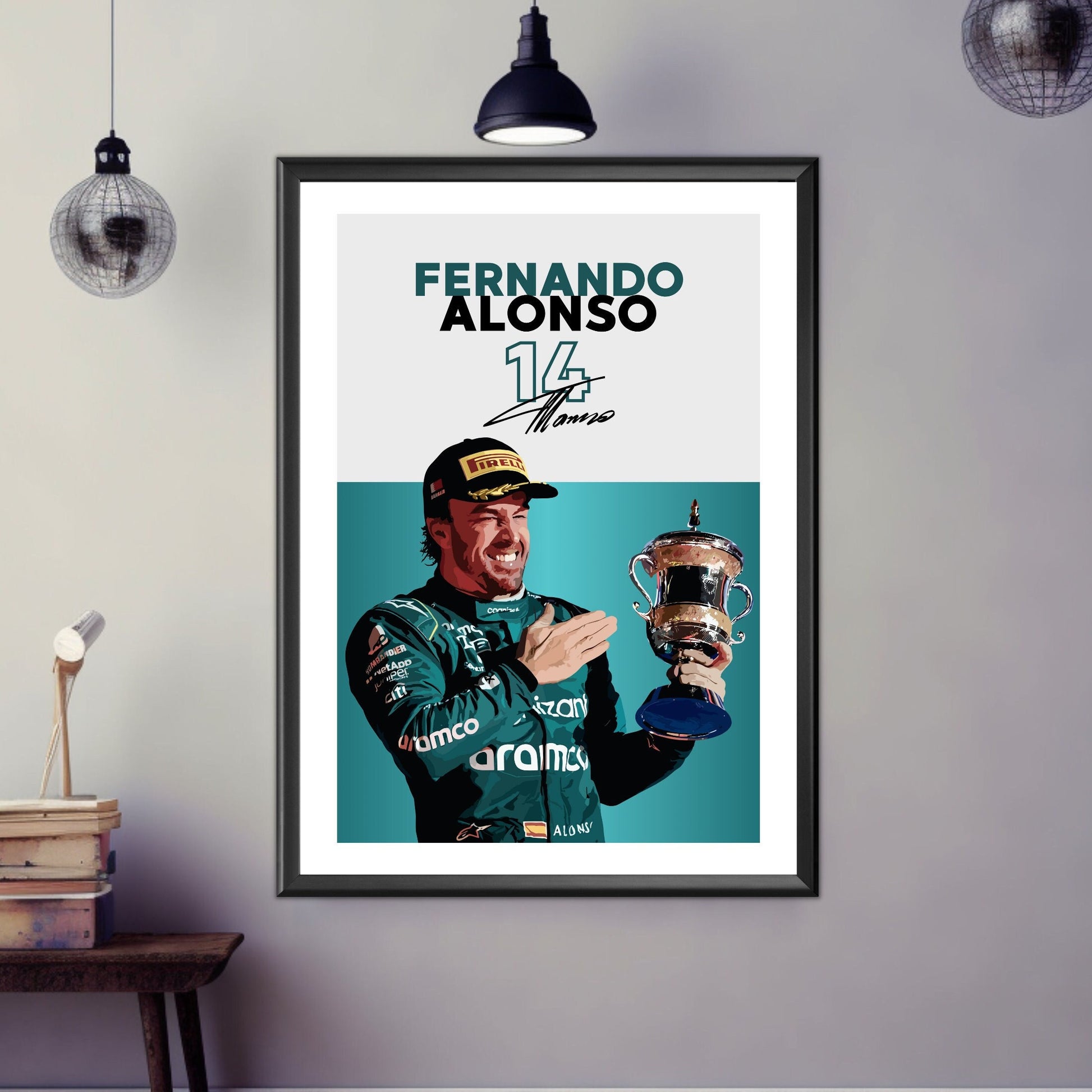 Fernando Alonso Poster, F1 Print