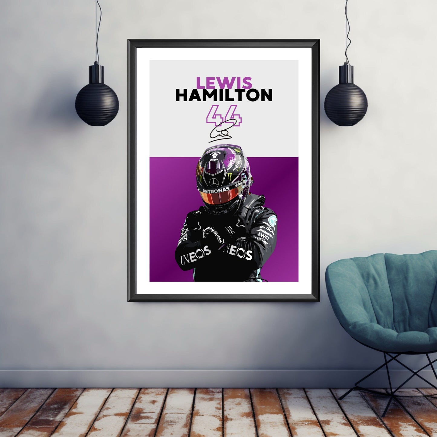 Lewis Hamilton Mercedes-Benz Print, F1