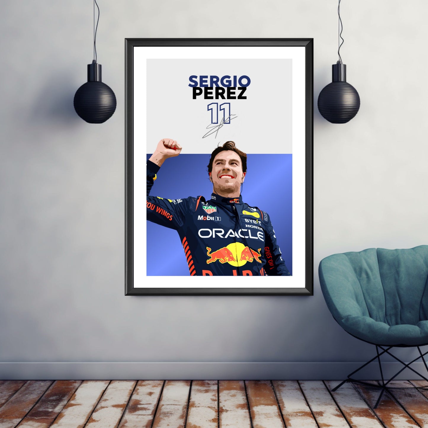 Sergio Perez Red Bull Poster, F1