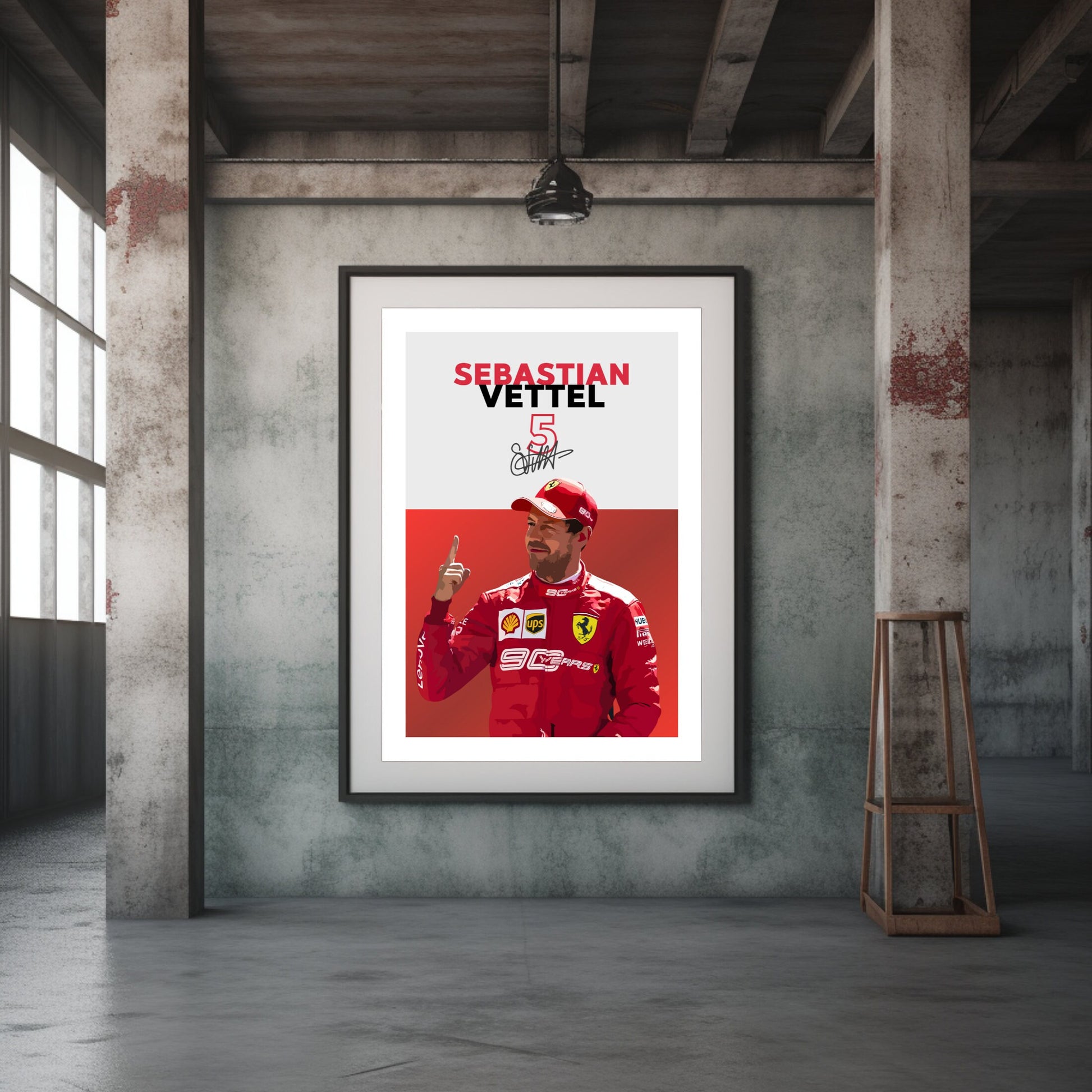 Sebastian Vettel Ferrari Poster, F1