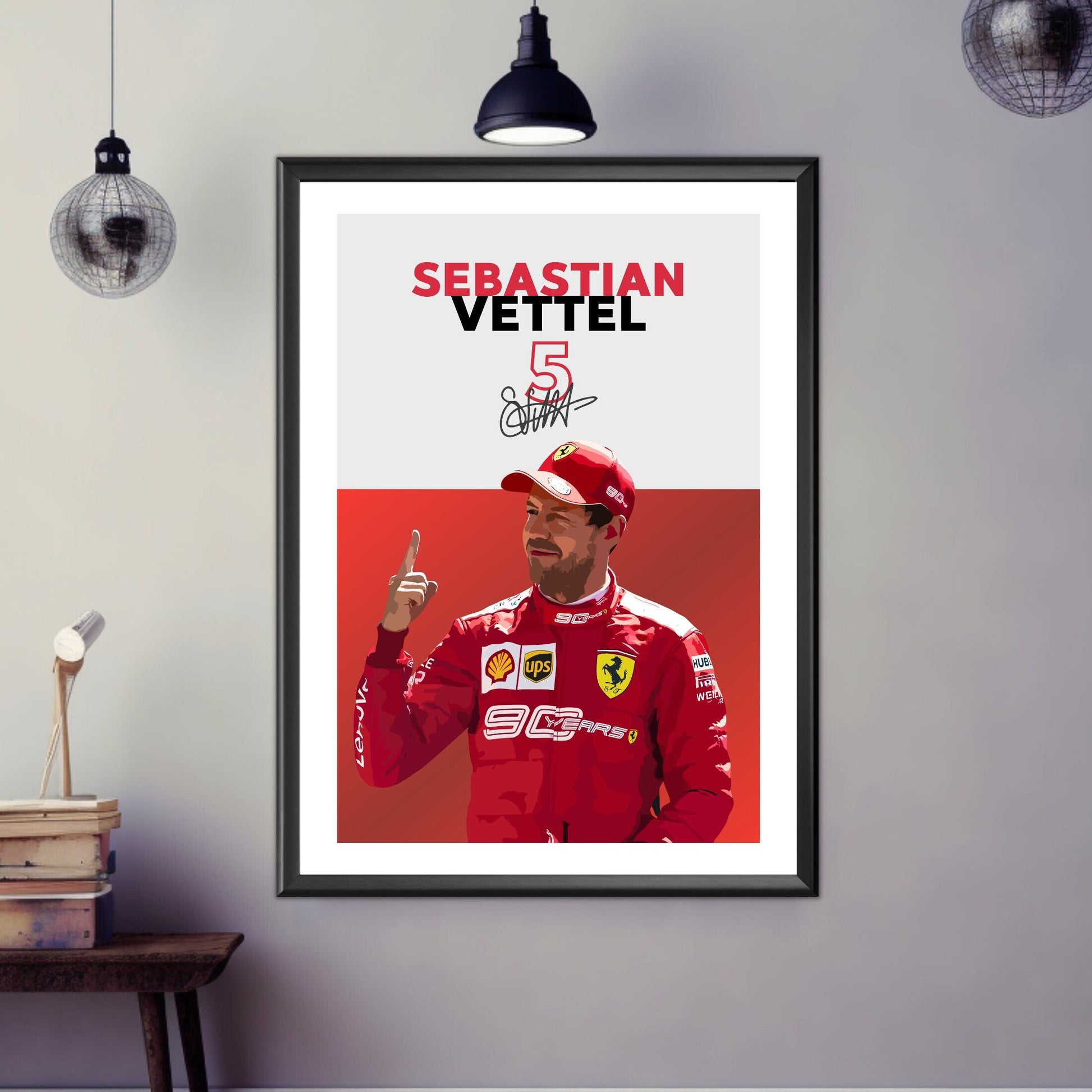 Sebastian Vettel Ferrari Poster, F1