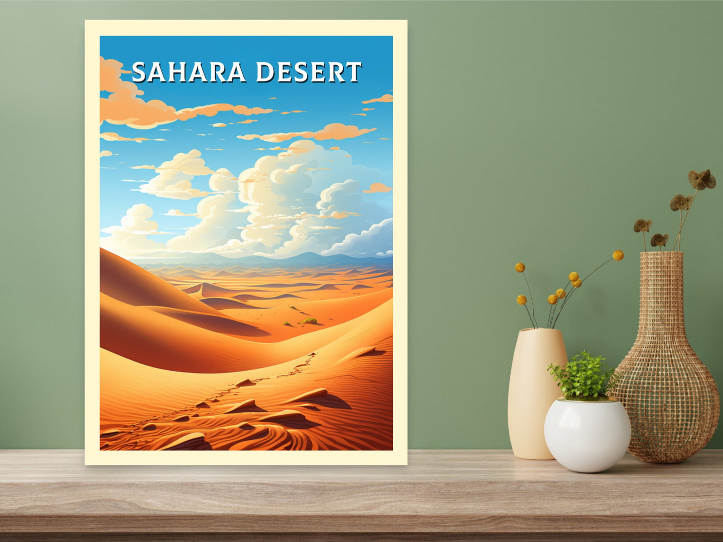 Sahara Desert Poster | Sahara Desert Illustration | Sahara Desert Wall Art | Sahara Desert Print | Egypt Print | Desert Poster | ID 927