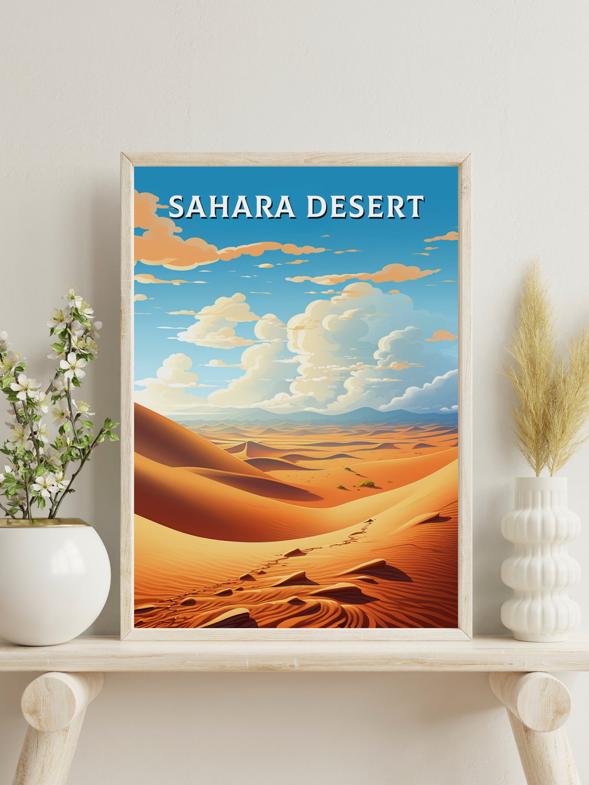 Sahara Desert Poster | Sahara Desert Illustration | Sahara Desert Wall Art | Sahara Desert Print | Egypt Print | Desert Poster | ID 927