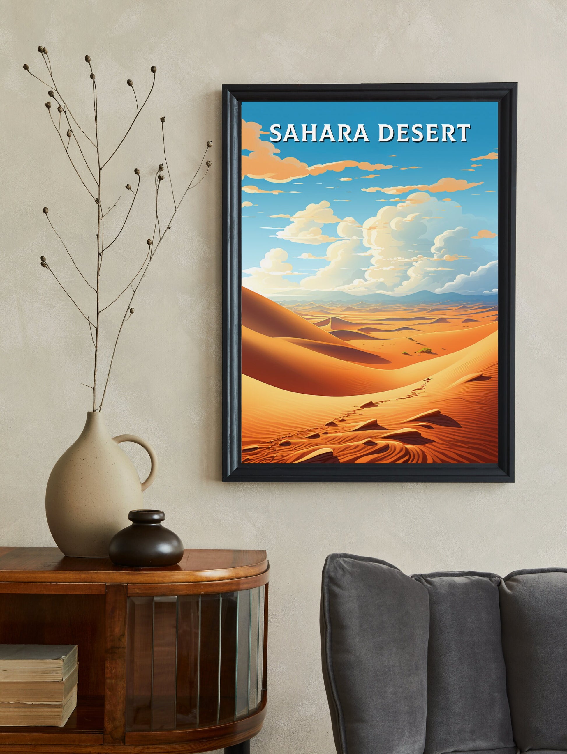 Sahara Desert Poster | Sahara Desert Illustration | Sahara Desert Wall Art | Sahara Desert Print | Egypt Print | Desert Poster | ID 927