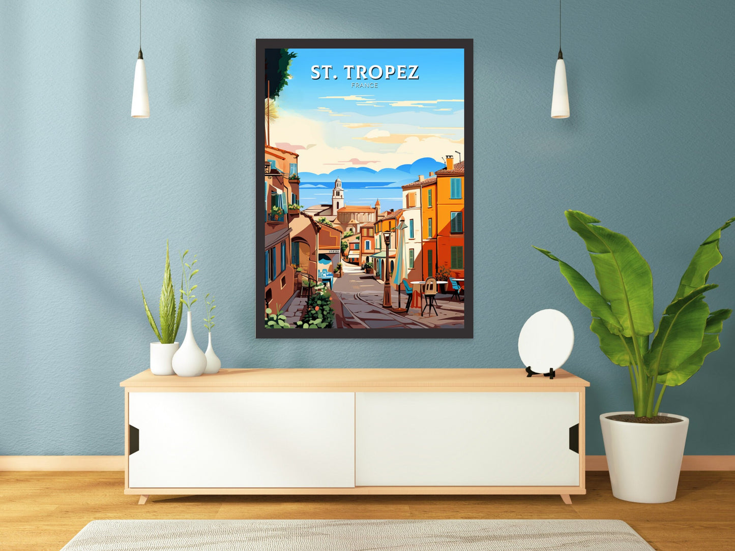 St Tropez Print | St Tropez Illustration | St Tropez Poster | St Tropez Art | France Print | France Poster | St Tropez Affiche | ID 925